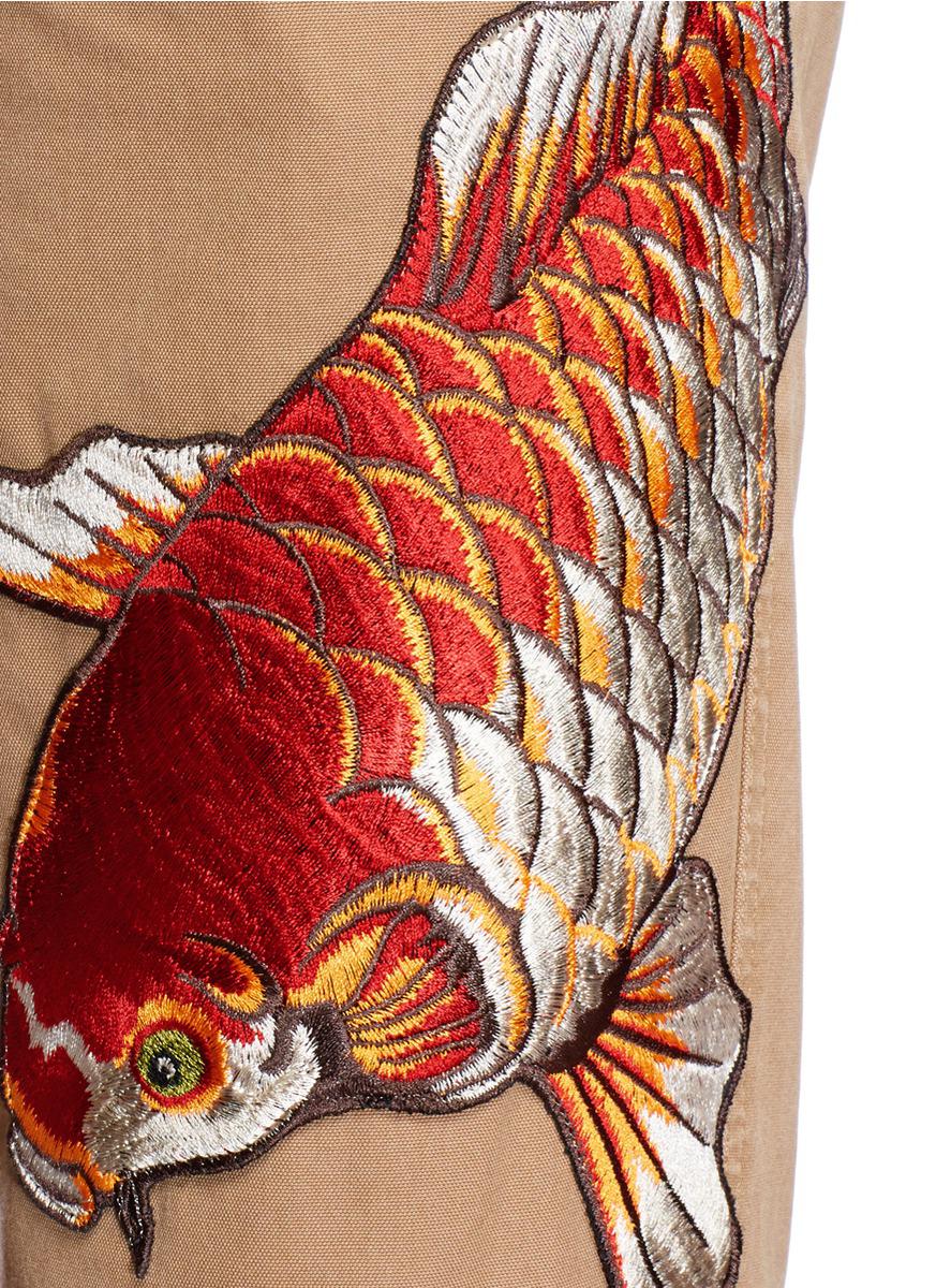 gucci koi fish pants
