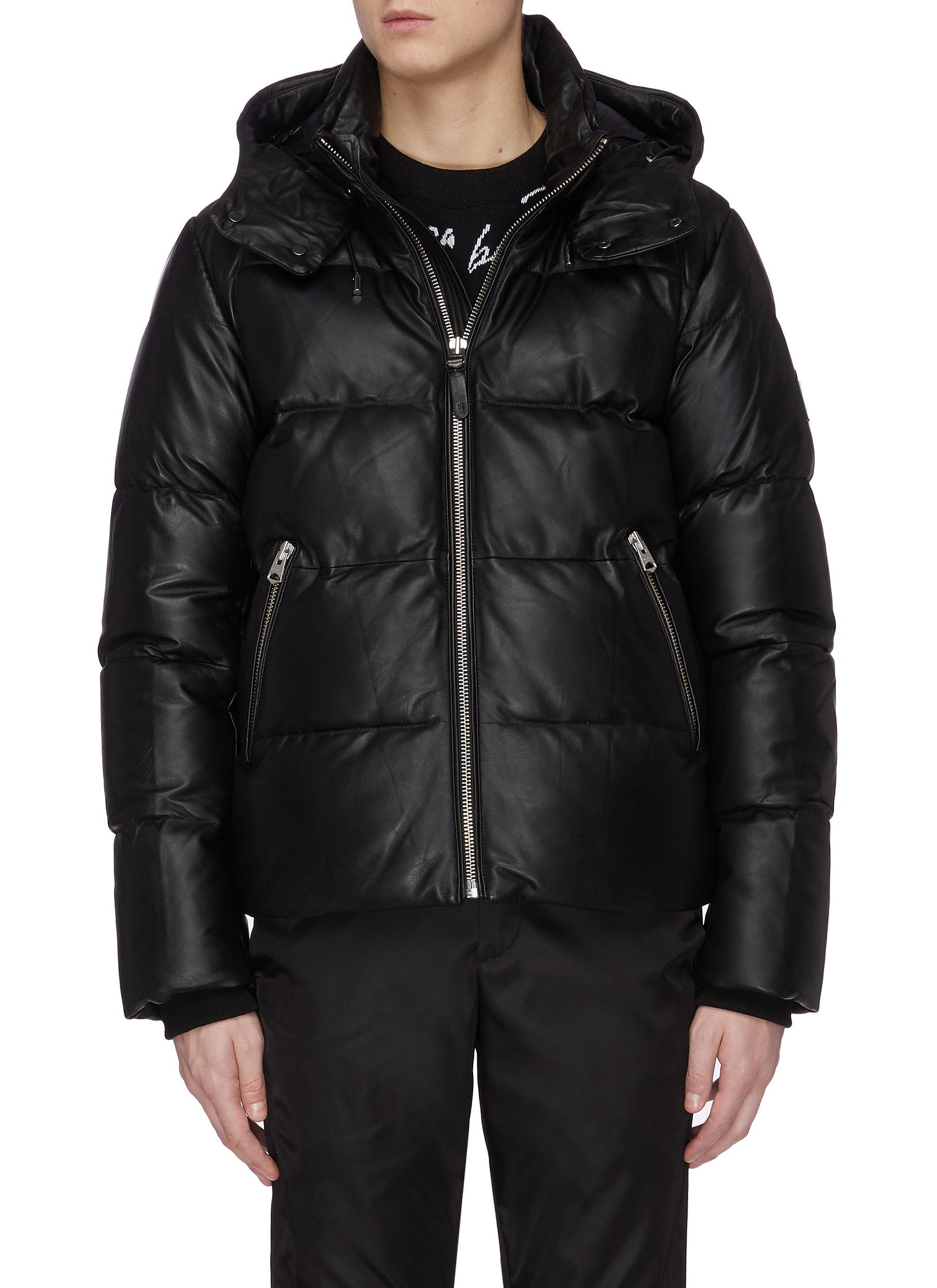 mackage leather puffer