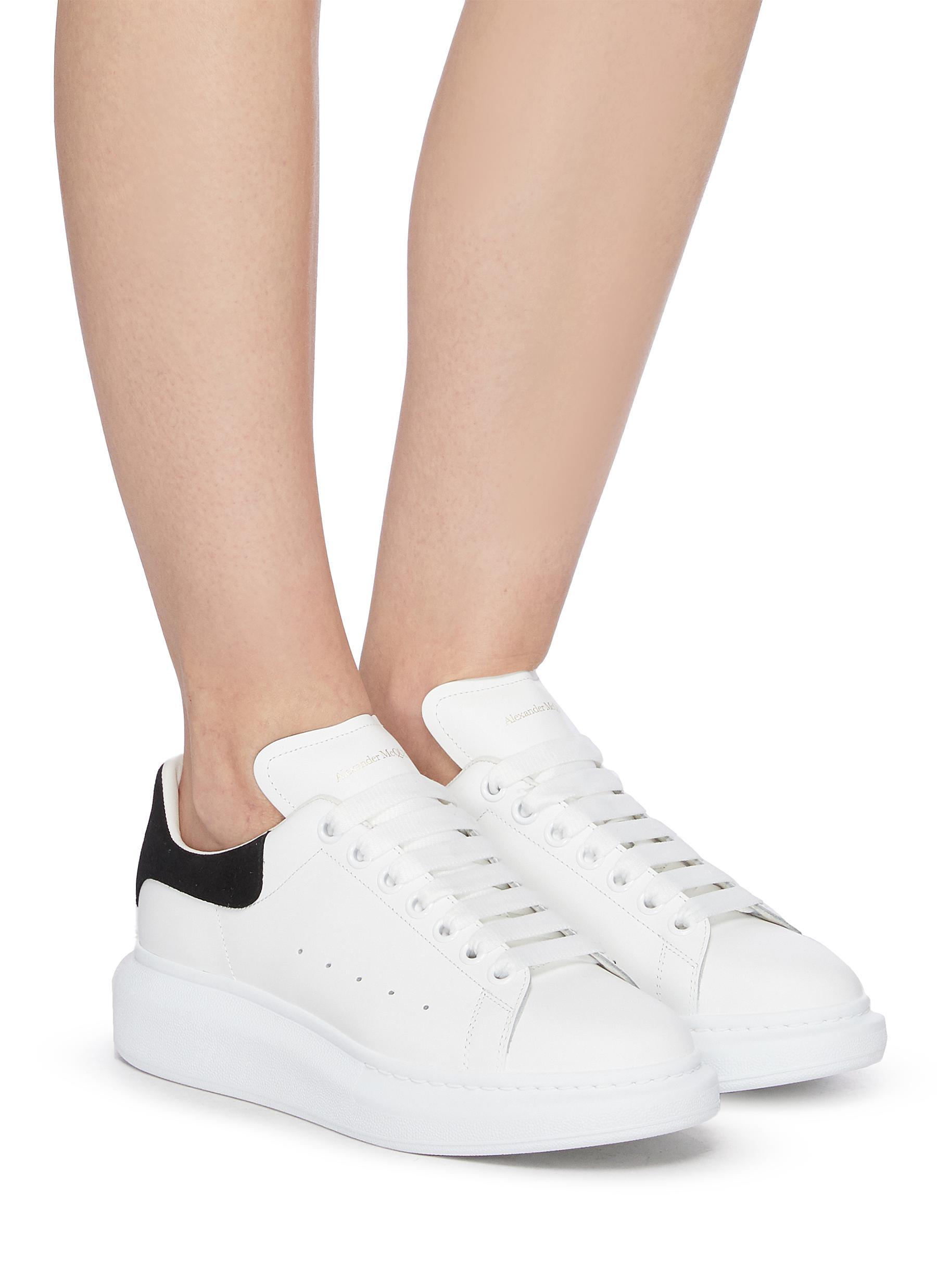 Alexander McQueen Oversized Leather Sneakers Women Shoes Sneakers Low-top  Oversized Leather Sneakers in White - Lyst