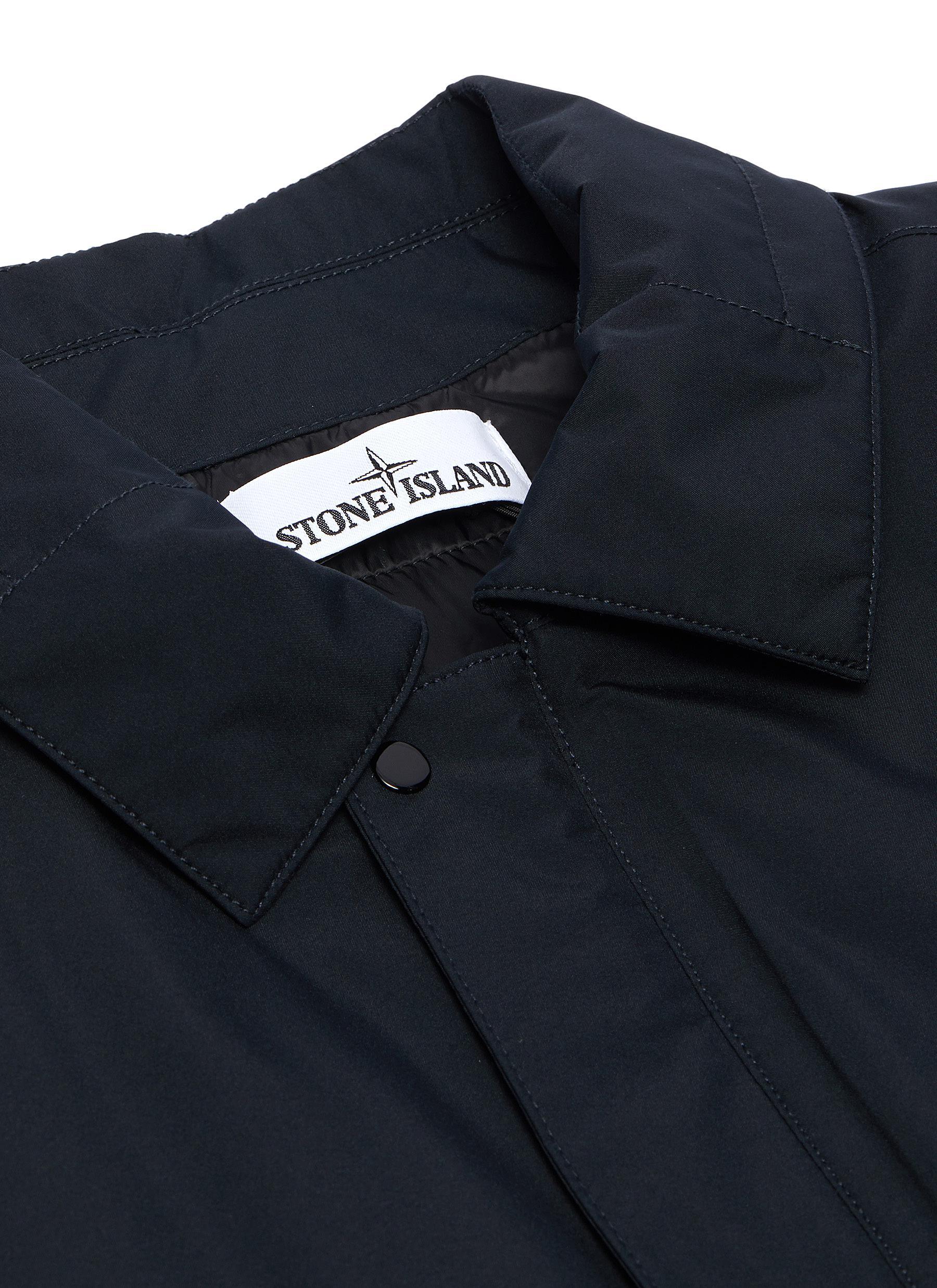 Stone Island Synthetic Gore Tex Paclite Primaloft Coat In Blue For Men Lyst