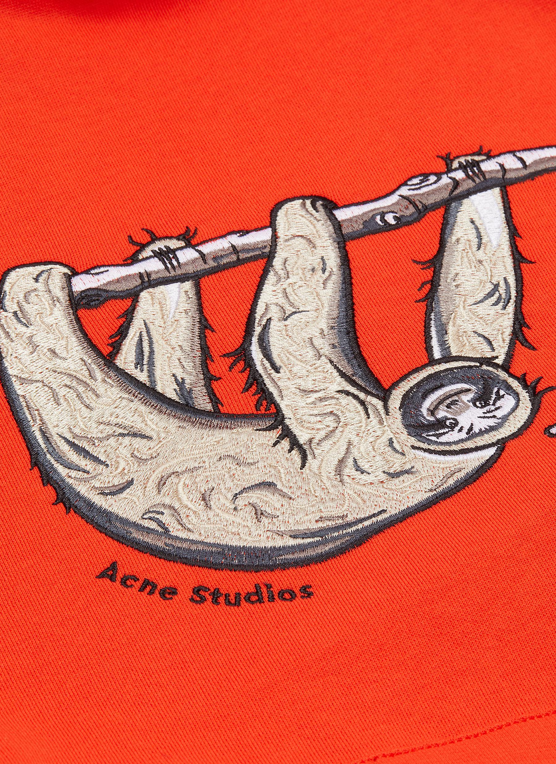 Acne Studios Acne Studios Embroidered Sloth Hoody Tomato Orange for Men -  Lyst