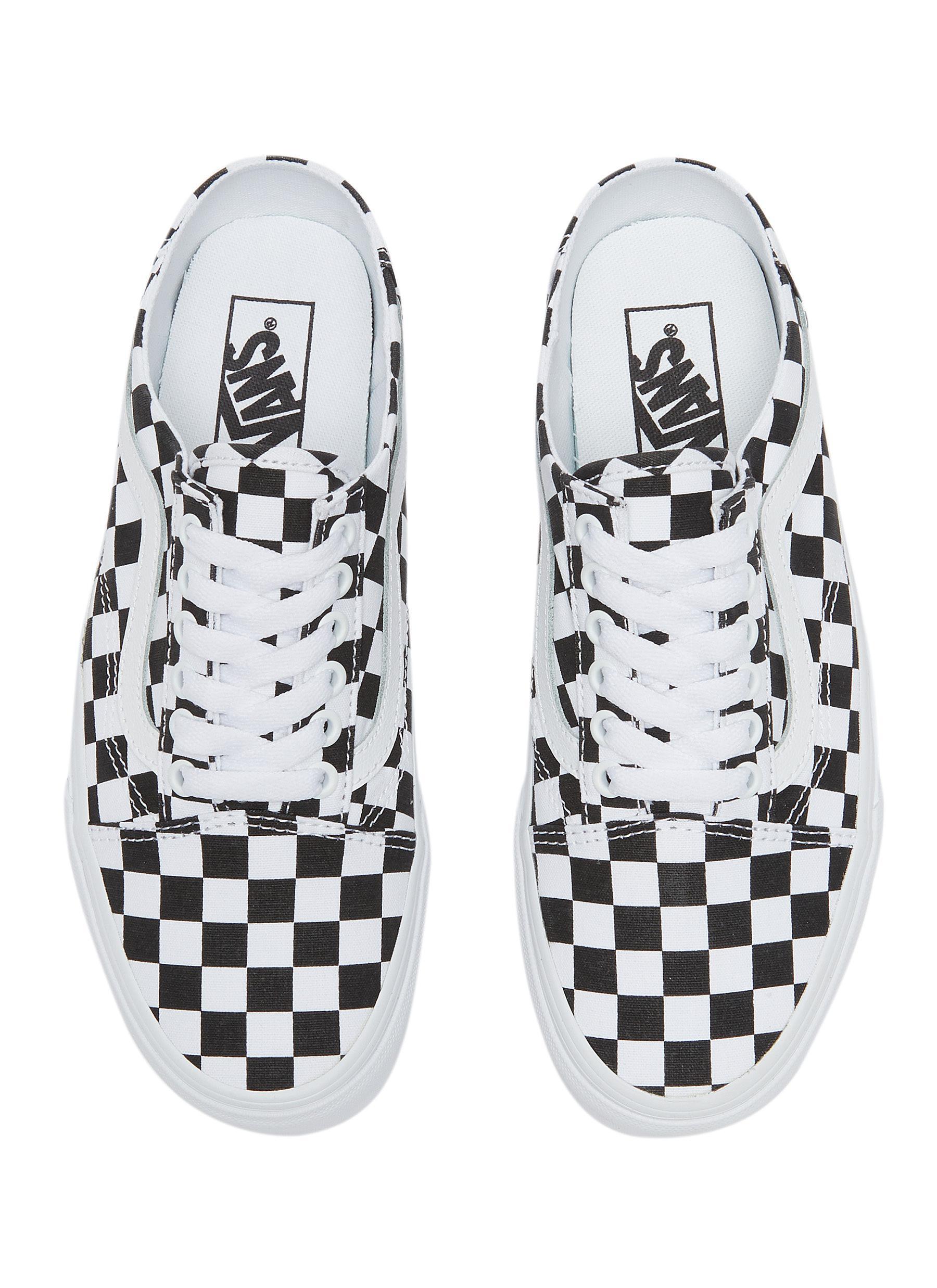 Vans Old Skool' Checkered Slip-on Mules Women Shoes Sneakers Low-top Old  Skool' Checkered Slip-on Mules in White | Lyst