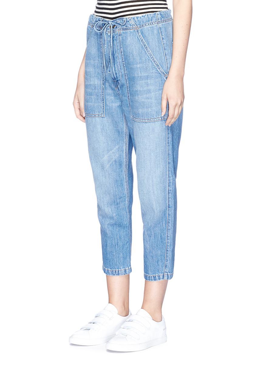 drawstring denim pants