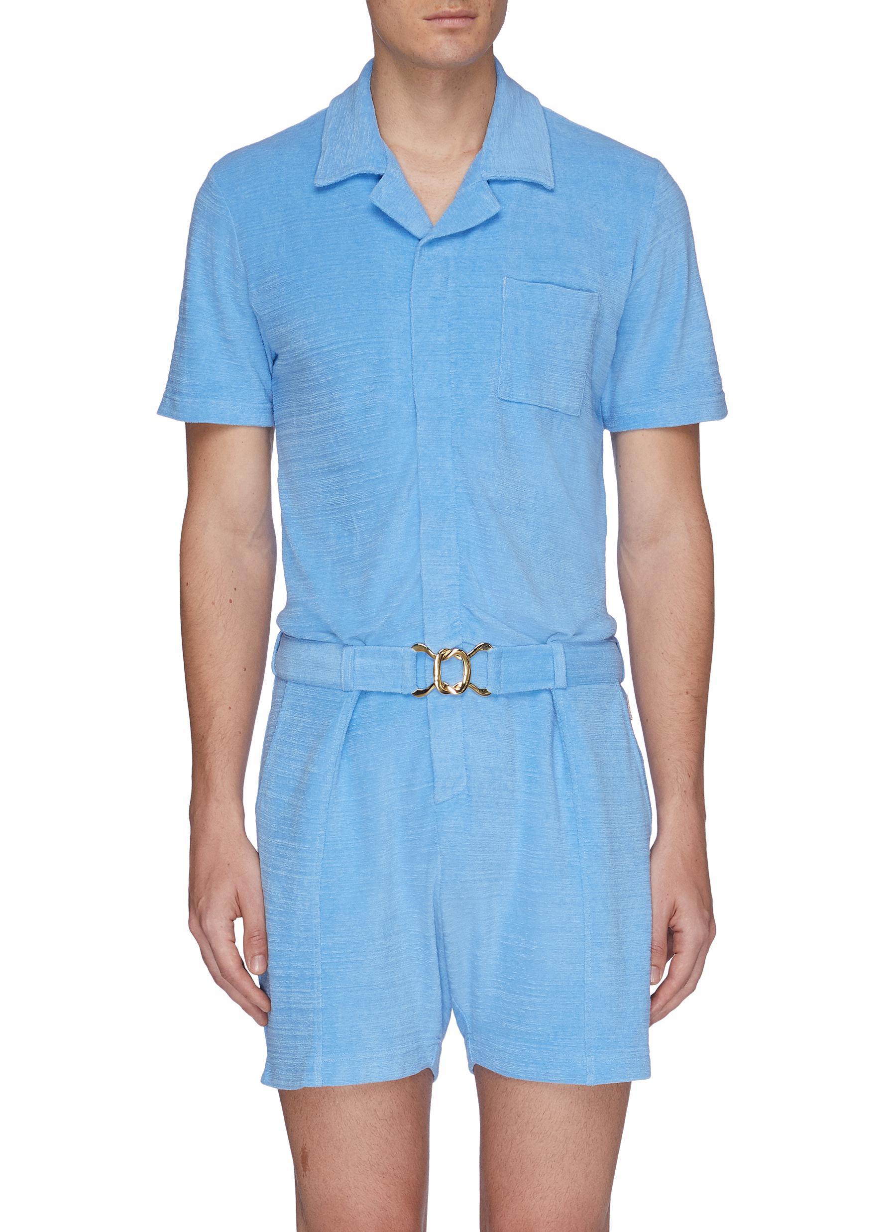 Orlebar Brown X 007 James Bond 'goldfinger' Terry Rompers in Blue for Men |  Lyst