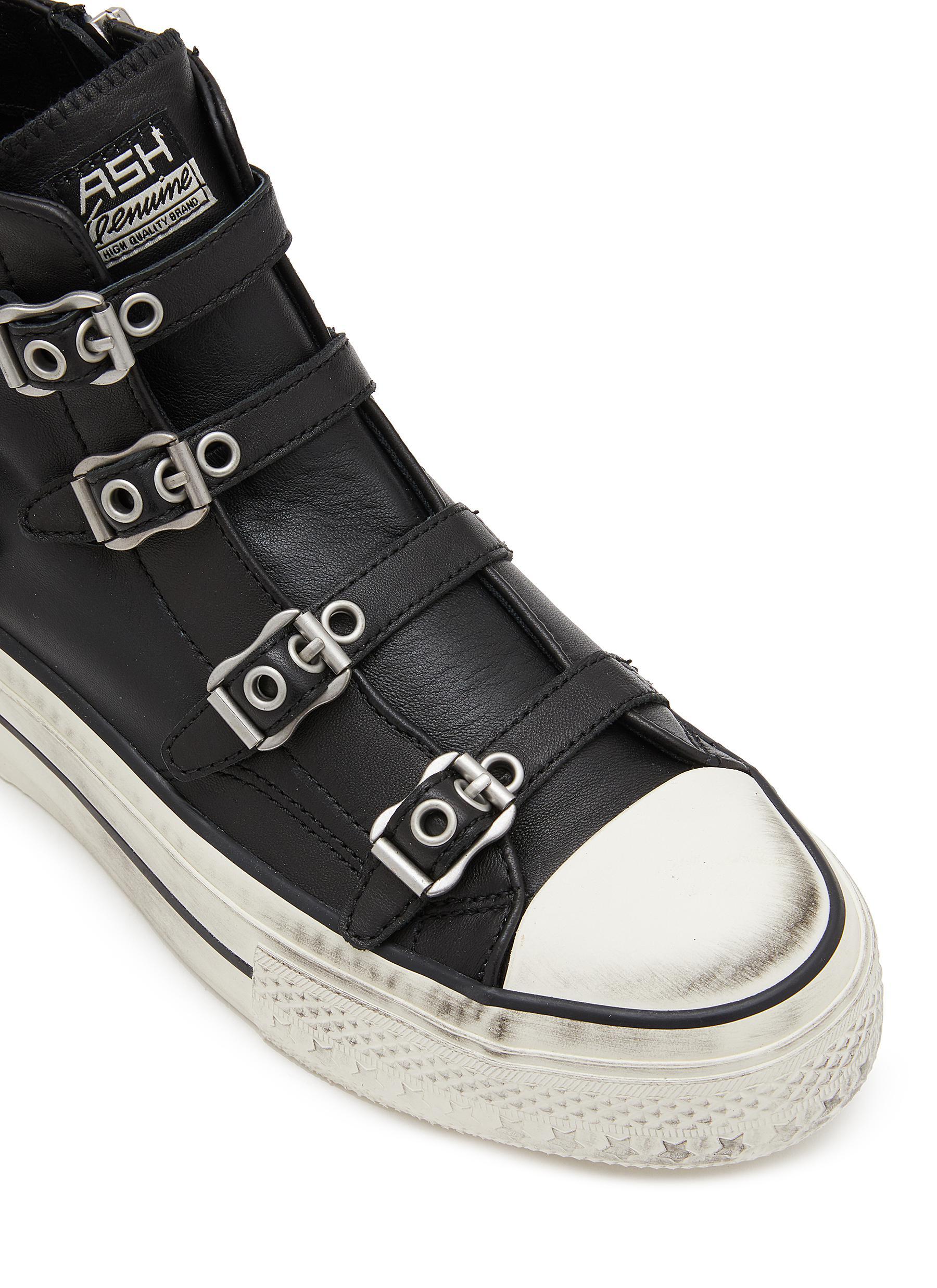 Ash Rainbow Leather High-top Sneakers in Black | Lyst