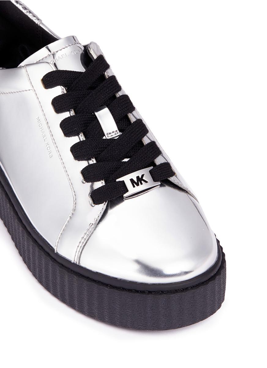 Michael Kors Denim 'trevor' Mirror Sneakers in Metallic - Lyst