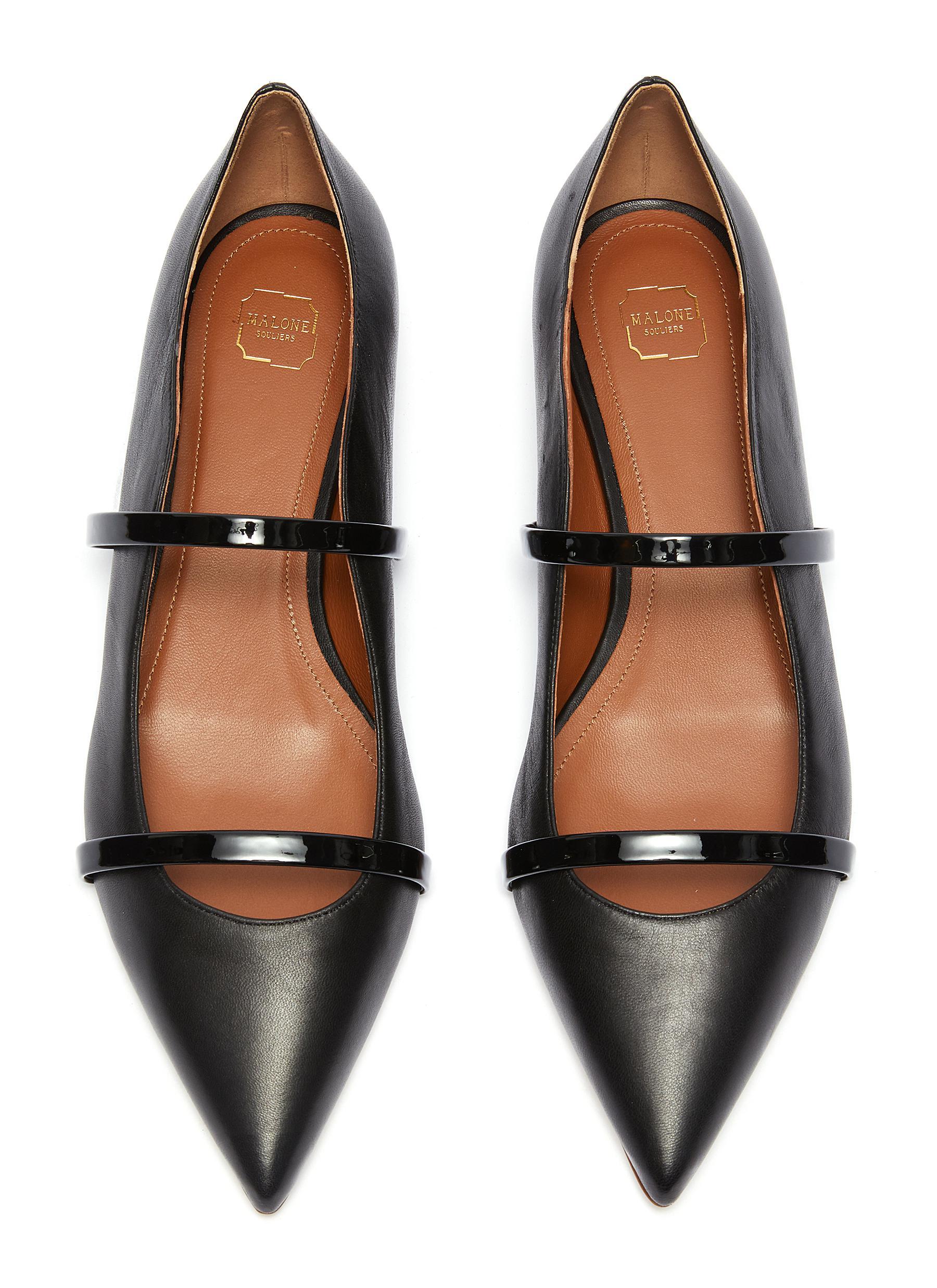 Malone Souliers 'maureen' Strappy Leather Flats in Black - Lyst