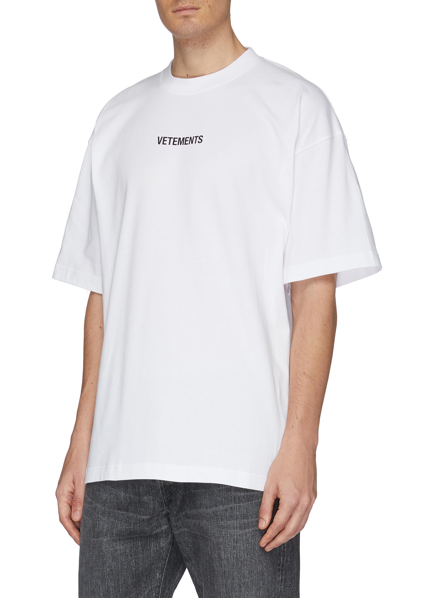 Vetements Cotton Logo Print Washing Label T-shirt in White for Men 