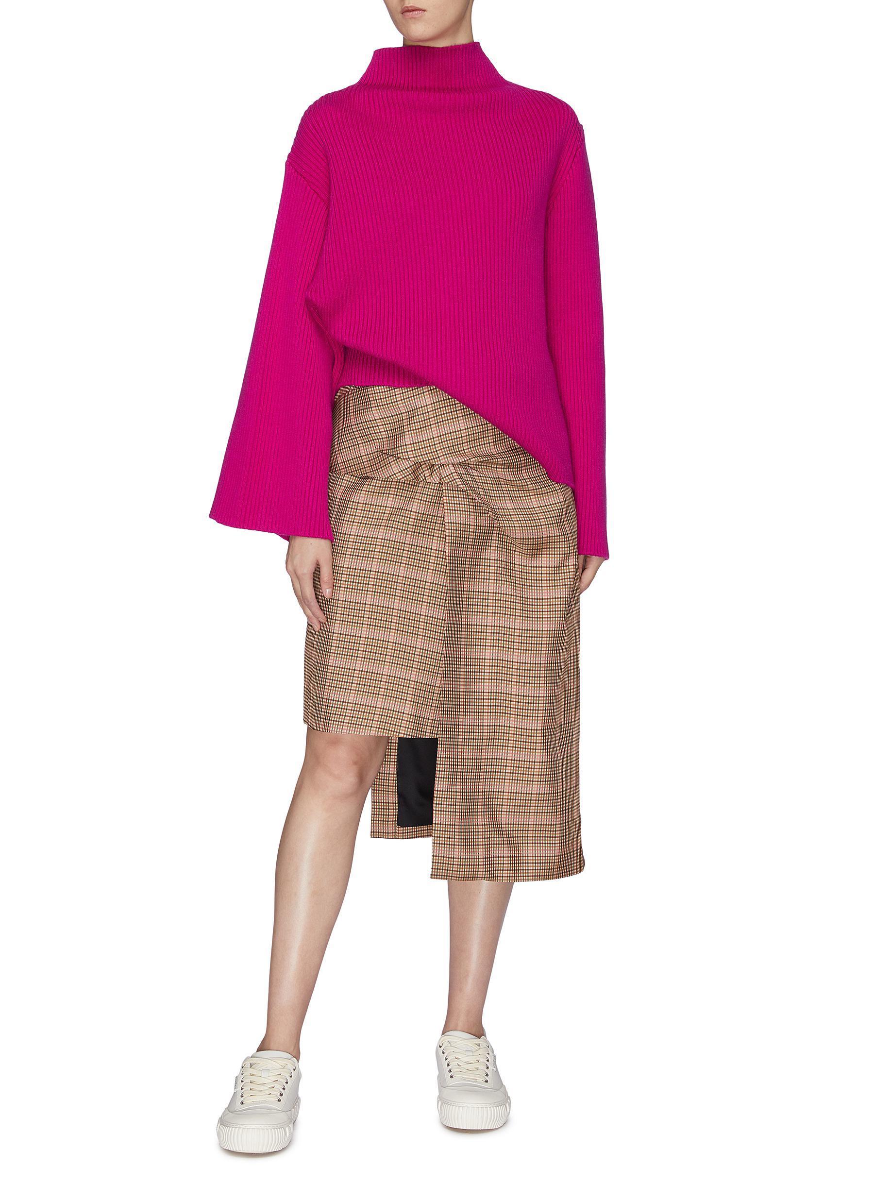 gathered asymmetrical skirt