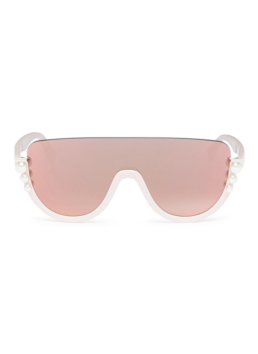 Pearls Visor' Mirror Aviator Sunglasses 