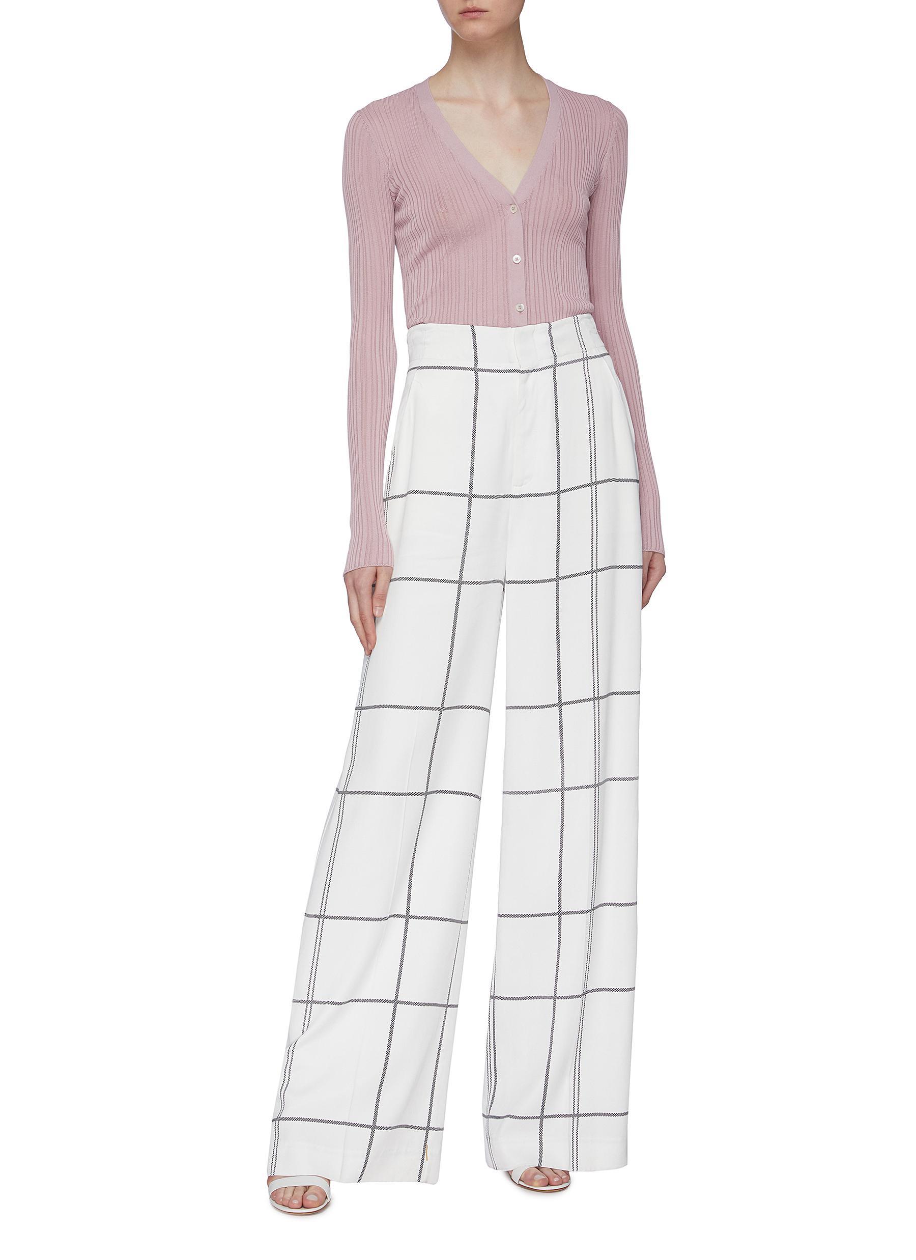 Theory V-neck Pointelle Knit Cardigan in Lilac (Purple) - Lyst