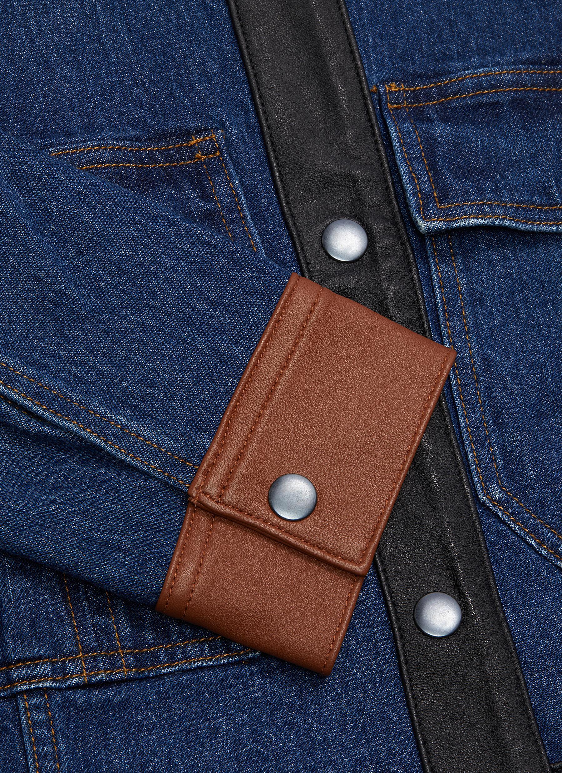 frame denim leather jacket
