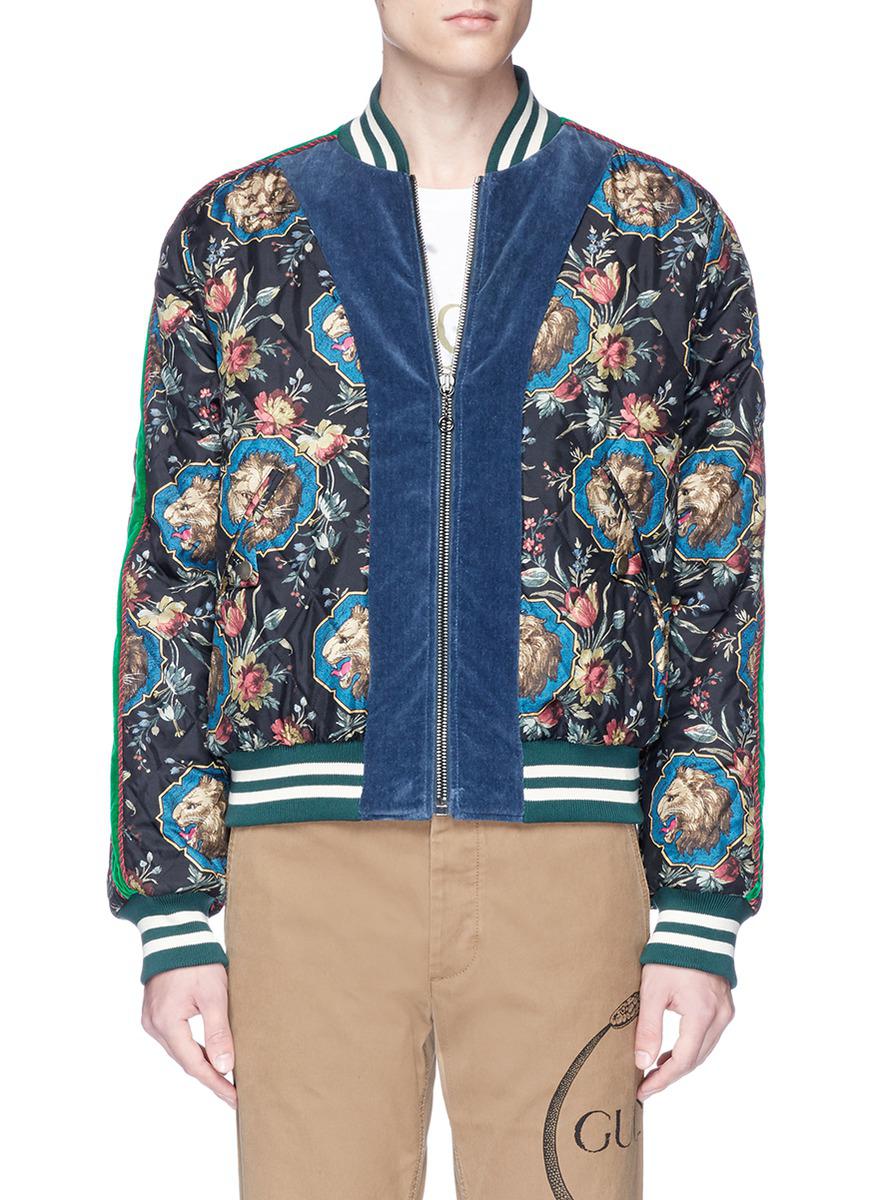 gucci lion print jacket
