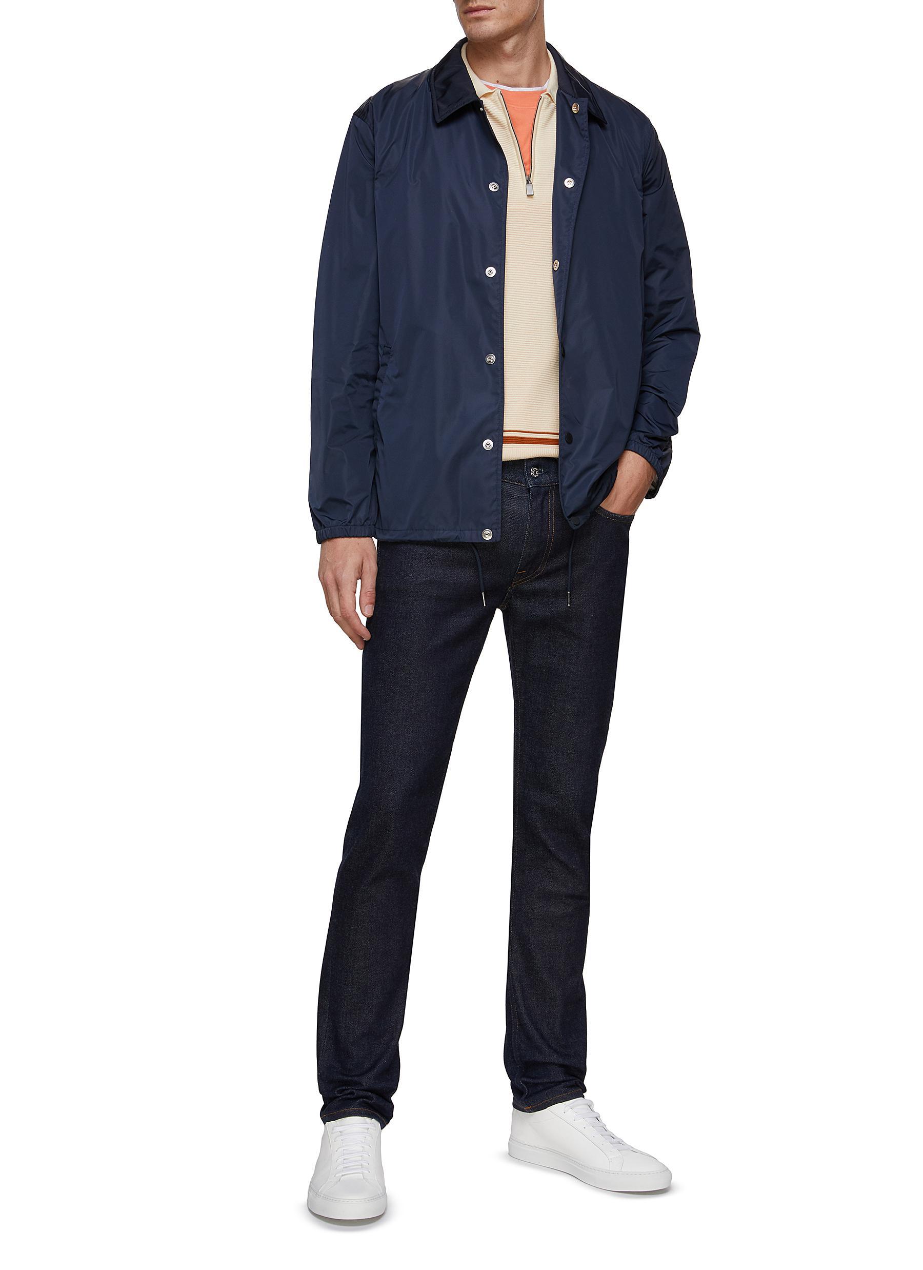 Theory Button Up Coach Jacket in Blue for Men | Lyst