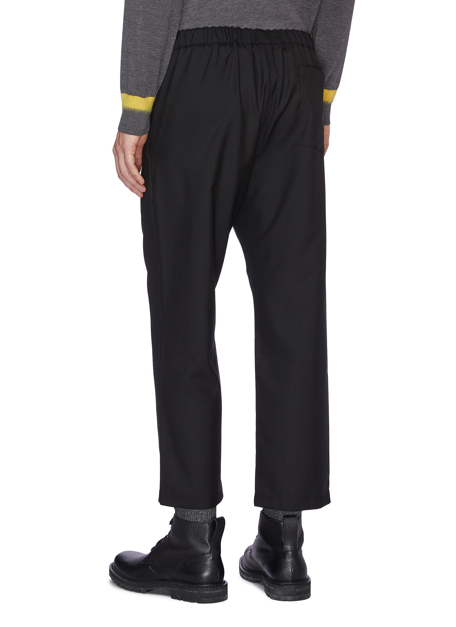 OAMC Cropped Straight Leg Virgin Wool jogging Pants in Black for Men - Lyst