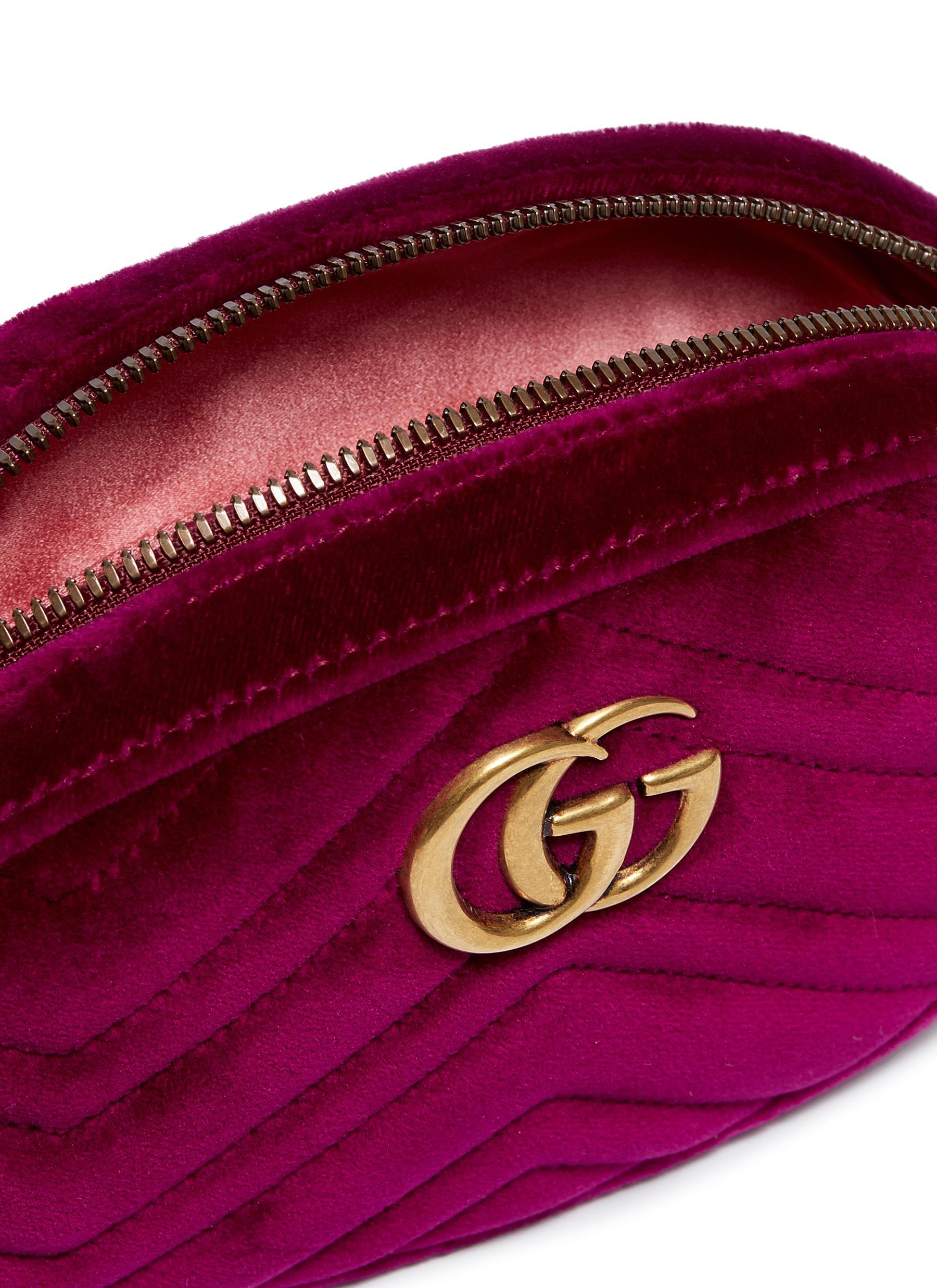 Gucci &#39;gg Marmont&#39; Matelassé Velvet Belt Bag for Men - Lyst