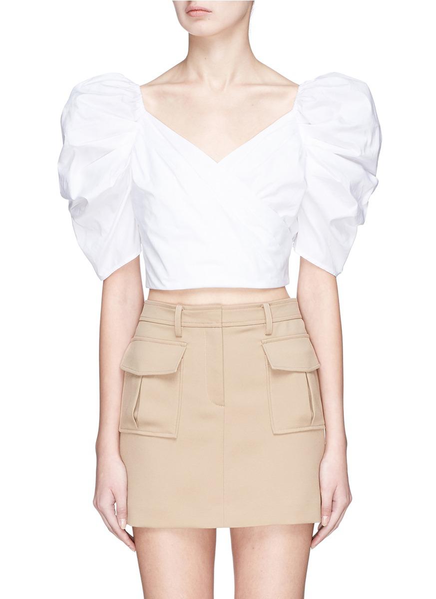 Lyst C Meo Collective Lift Me Puff Sleeve Cropped lyst c meo collective lift me puff sleeve cropped