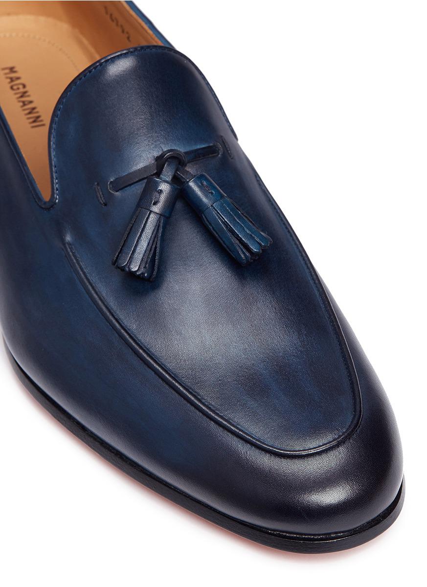 MXL Mens Driving Penny Moccasins Tassel Pendant Decor Genuine Leather Slip-on Loafers Dress Shoes