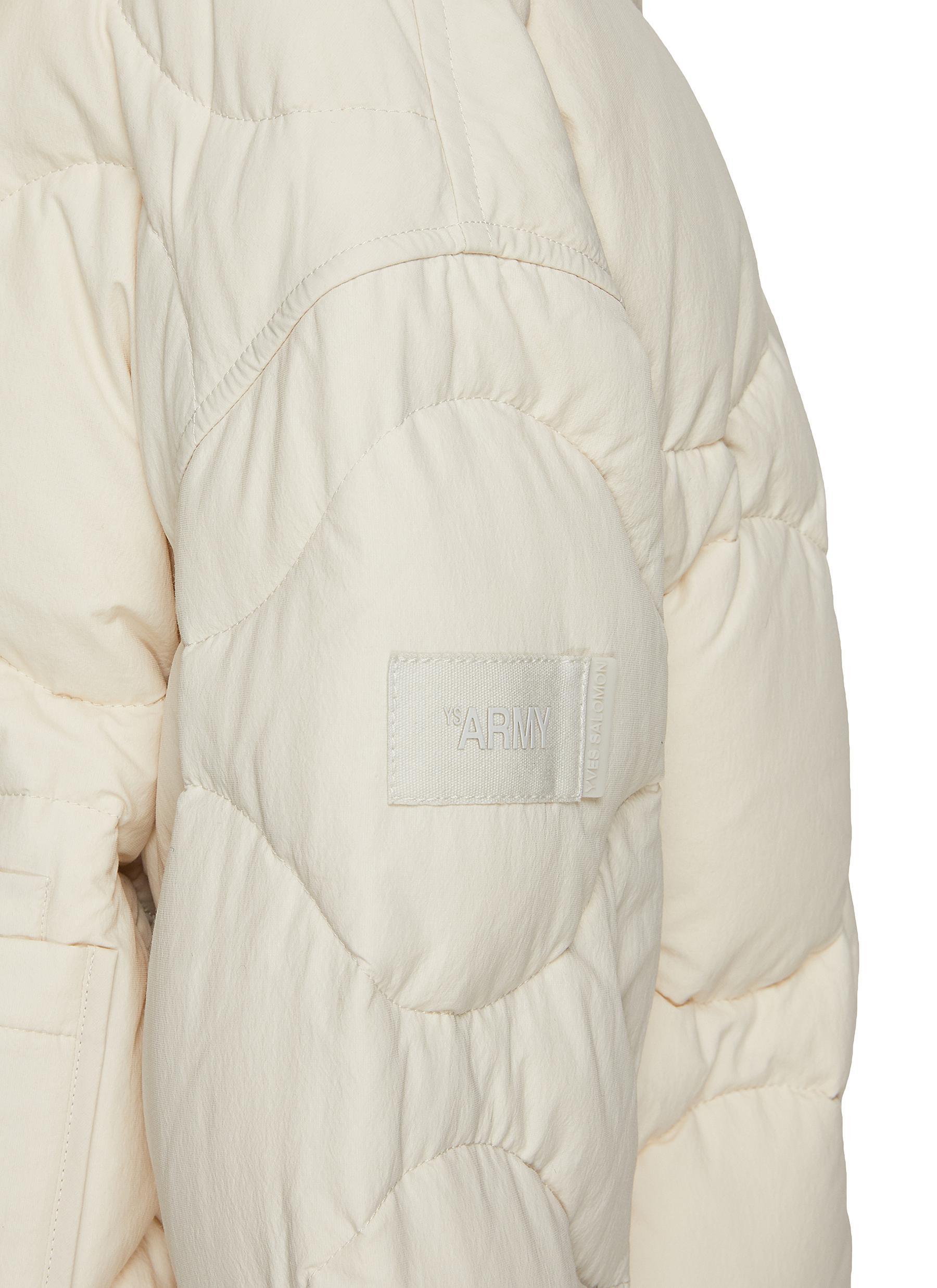 Army by Yves Salomon Shearling Lined Quilted Puffer Jacket in White | Lyst