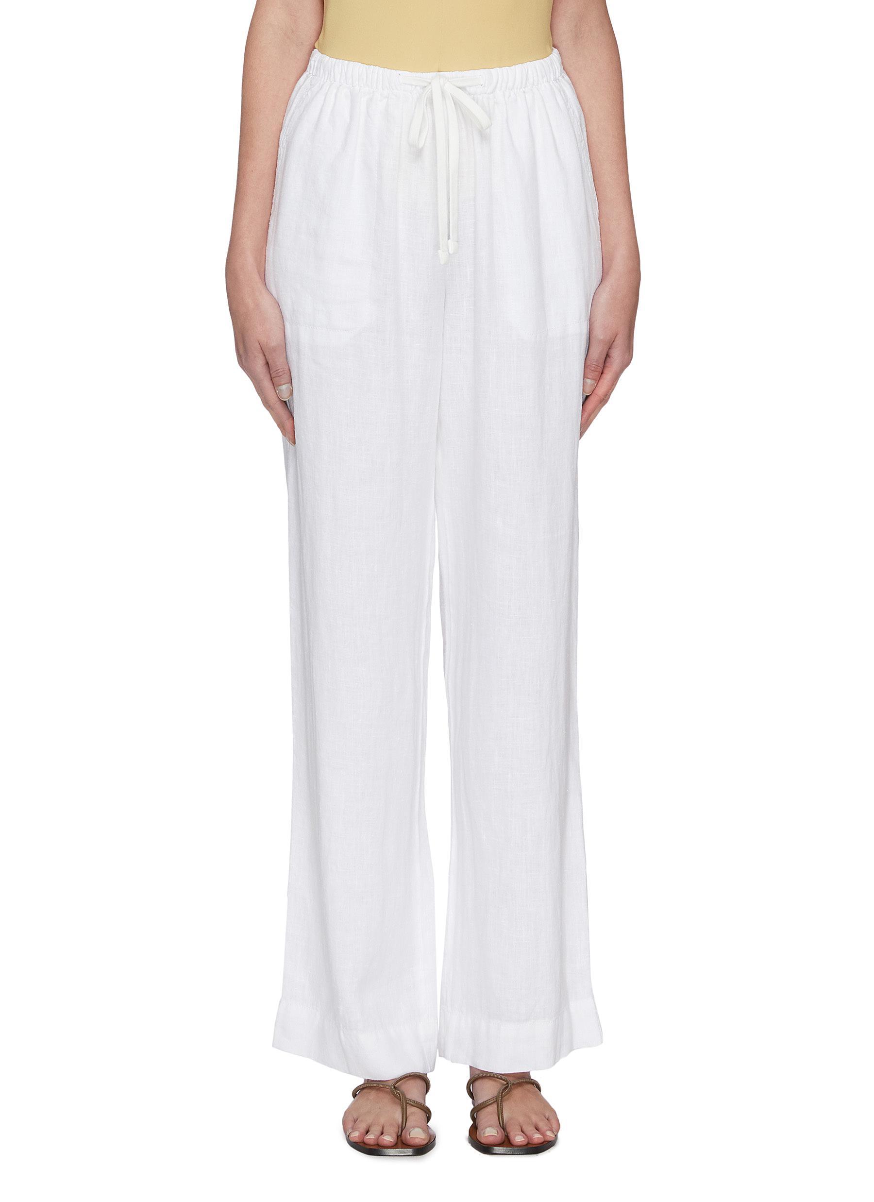 Vince Tie Front Pants in White - Lyst
