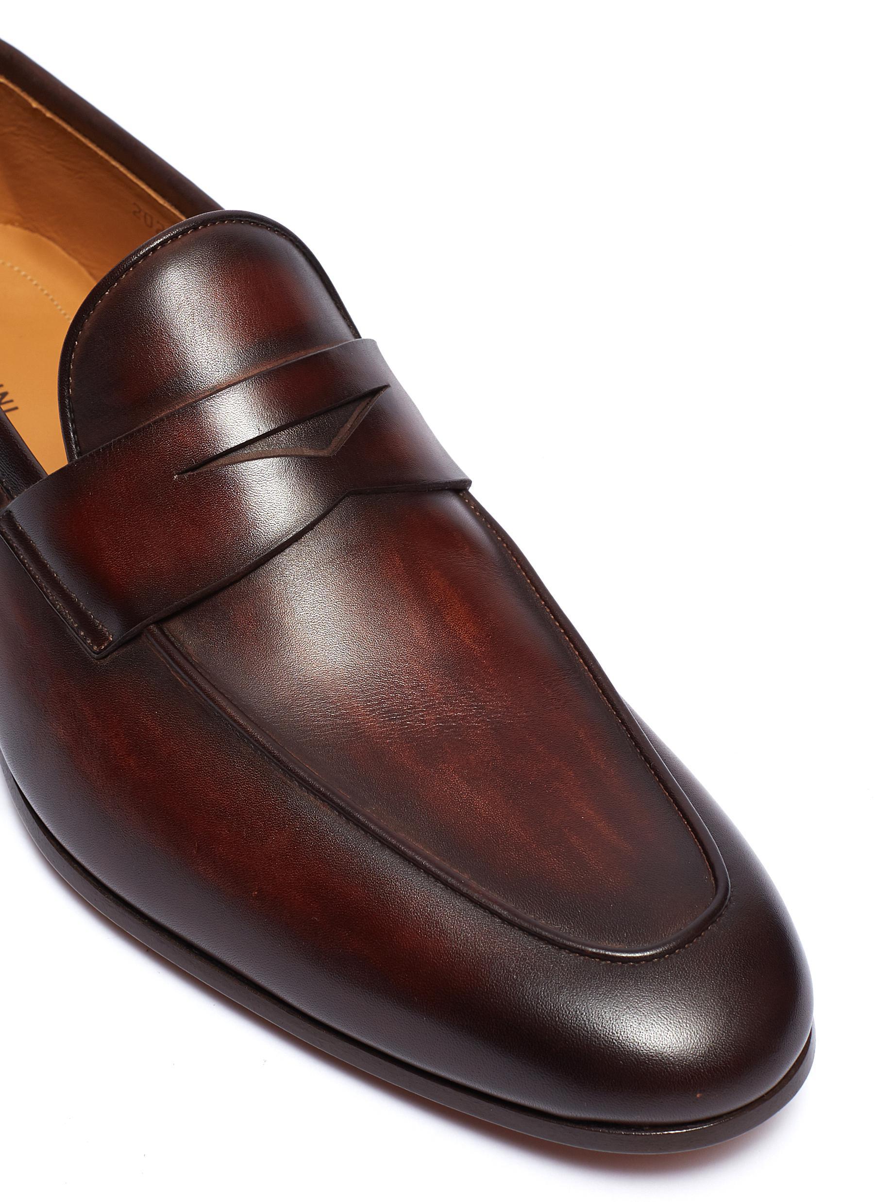 Magnanni Leather Penny Loafers in Brown for Men Lyst