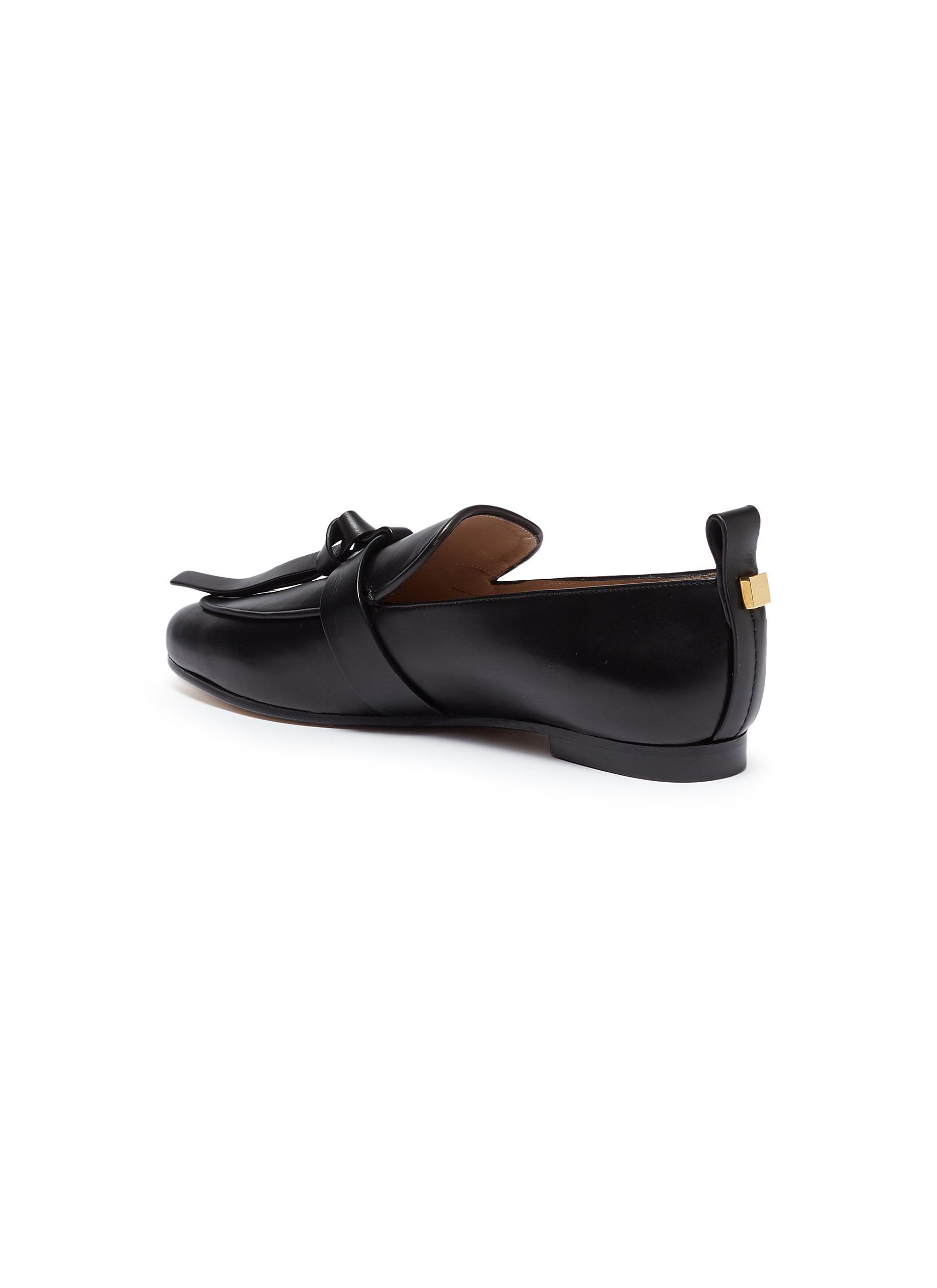 Stuart Weitzman prescott Knot Tassel Leather Loafers in Black Lyst