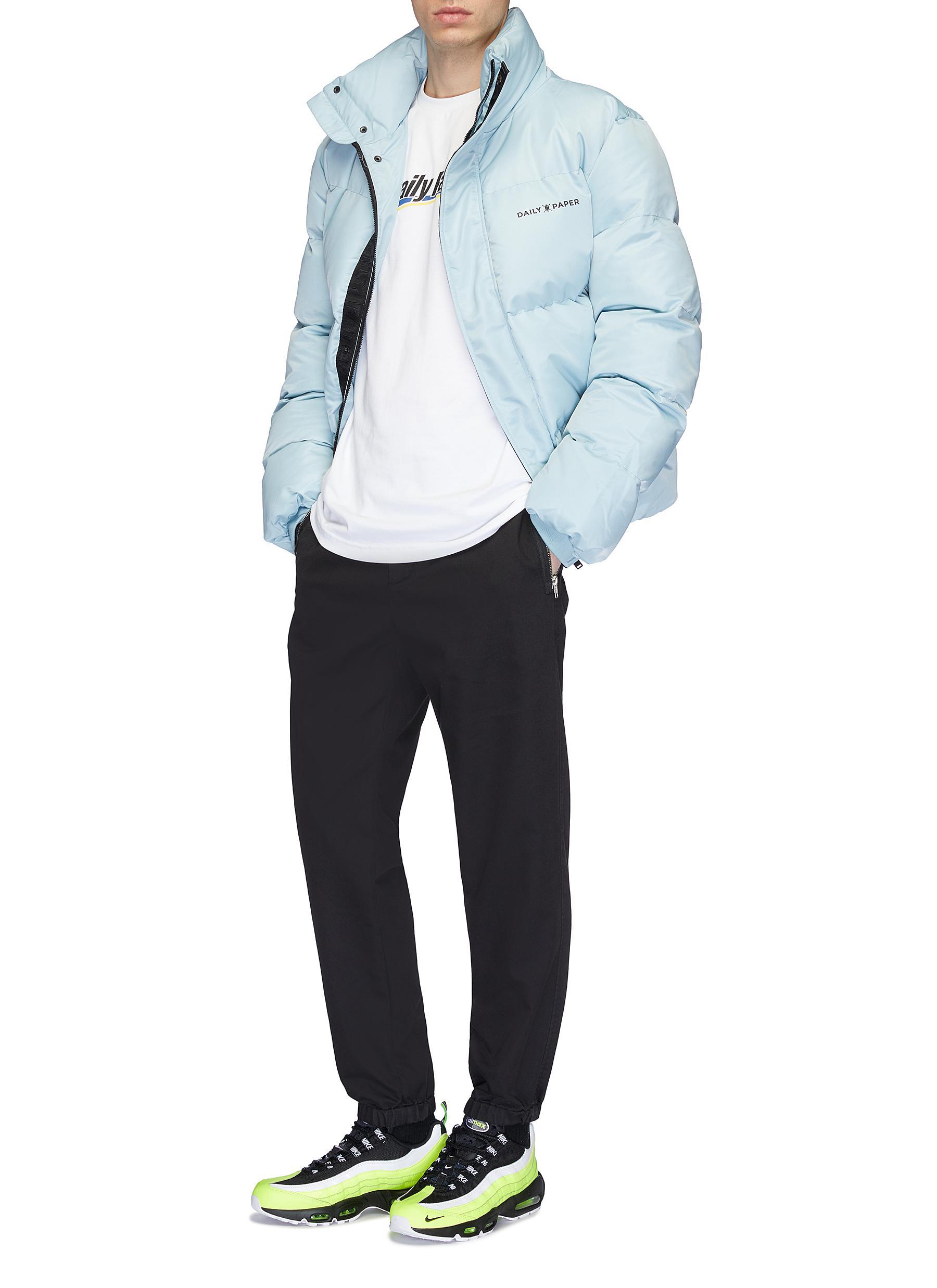 Daily Paper Cotton Logo Print Puffer Jacket in Light Blue (Blue) for Men -  Lyst