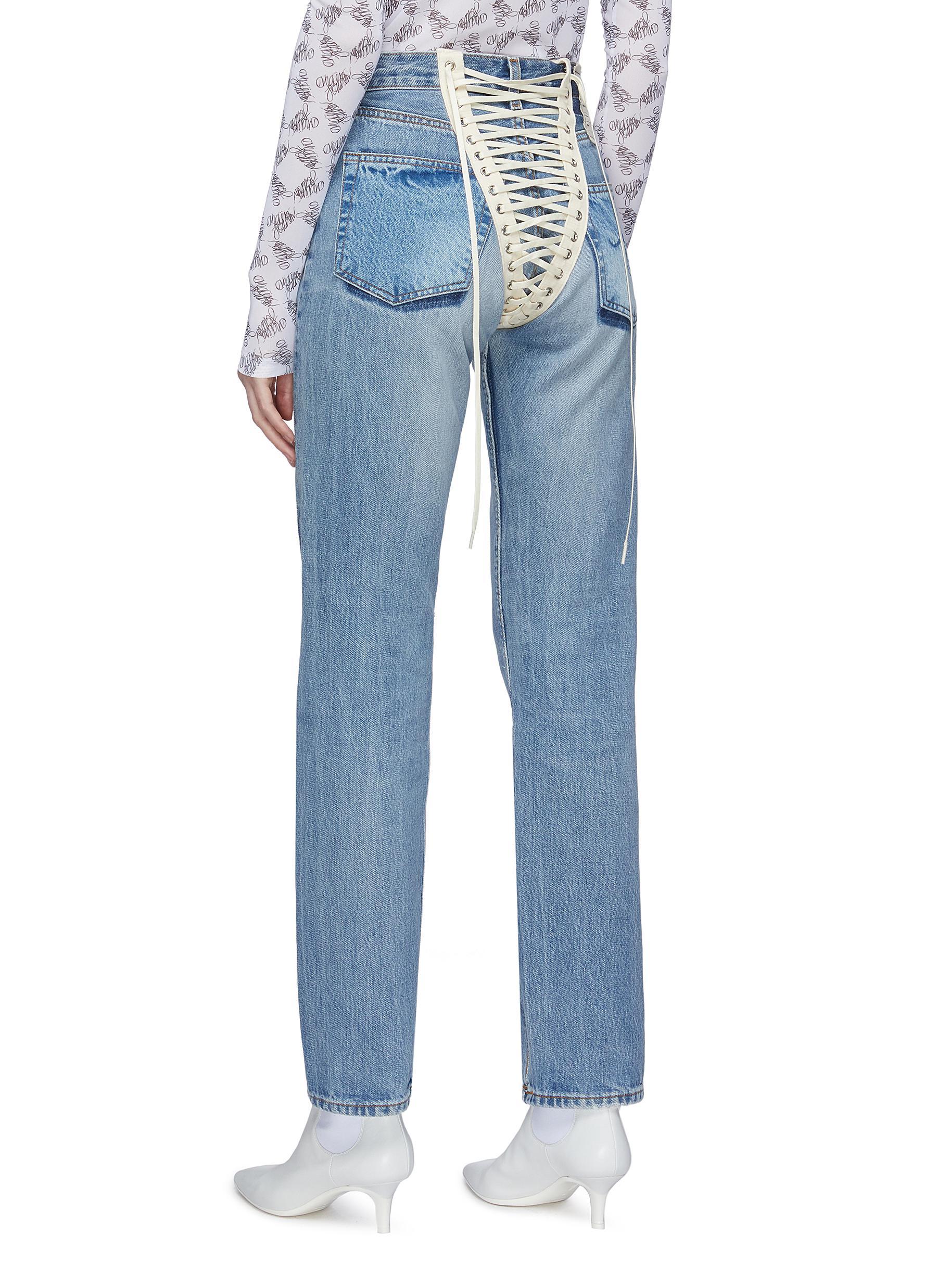 R13 Denim Lace-up Back Jeans in Blue | Lyst