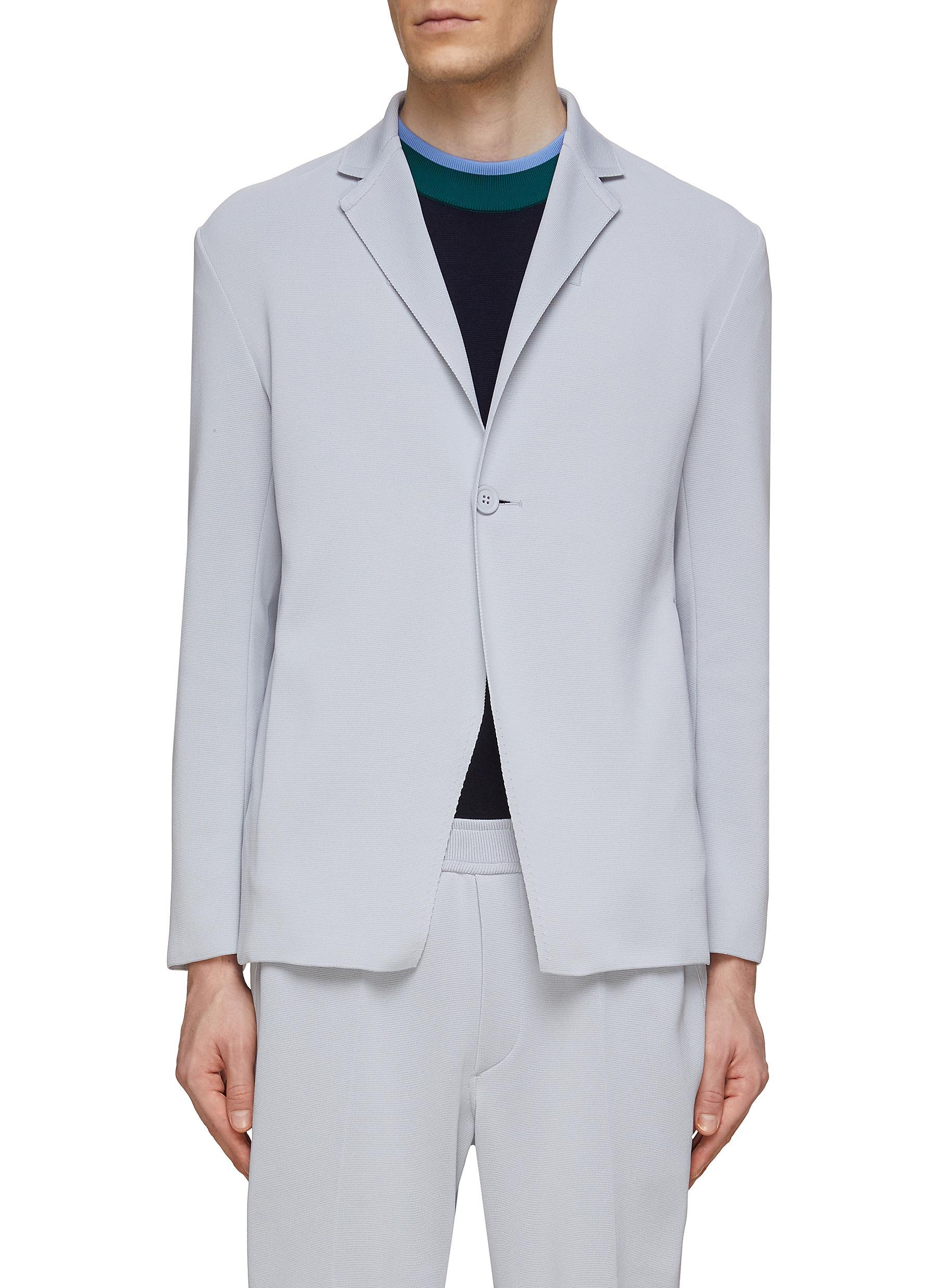 CFCL Milan Ribbed Knit Tailored Blazer in Blue for Men | Lyst