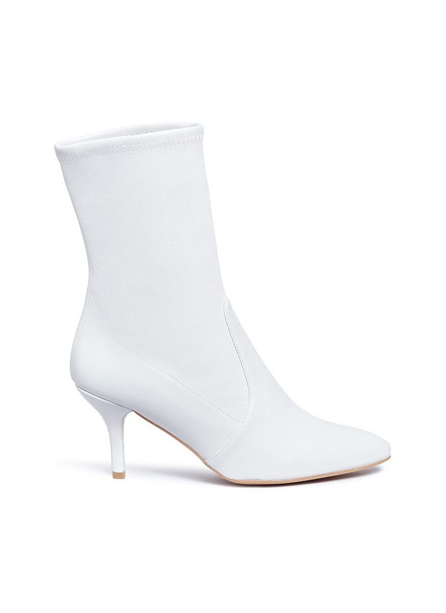 stuart weitzman white ankle boots