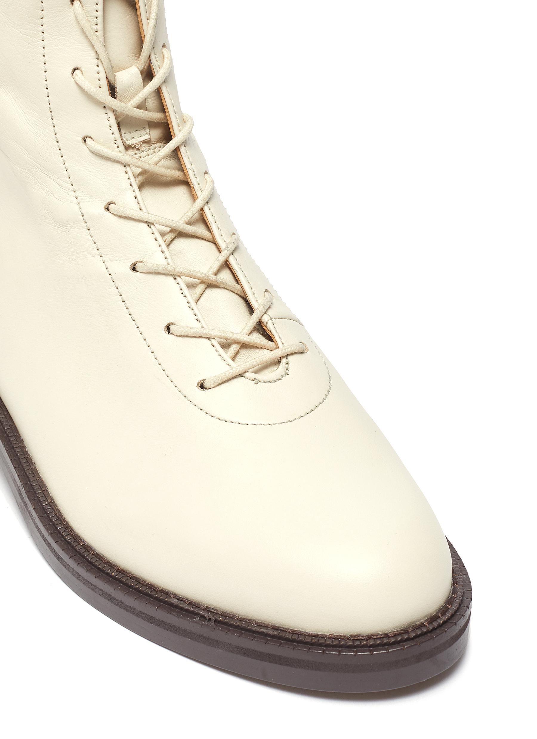 Sam Edelman 'nellyn' Leather Combat Boots in White - Lyst