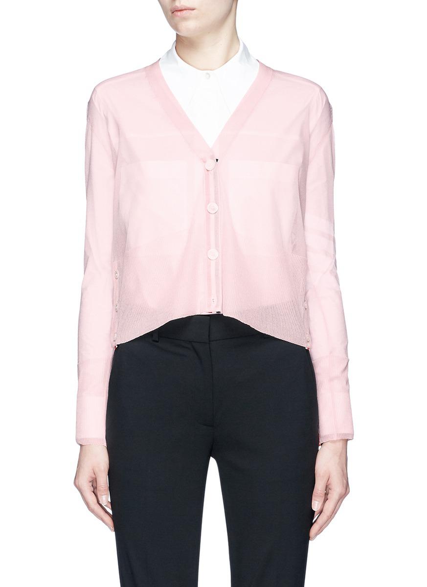 pink silk cardigan
