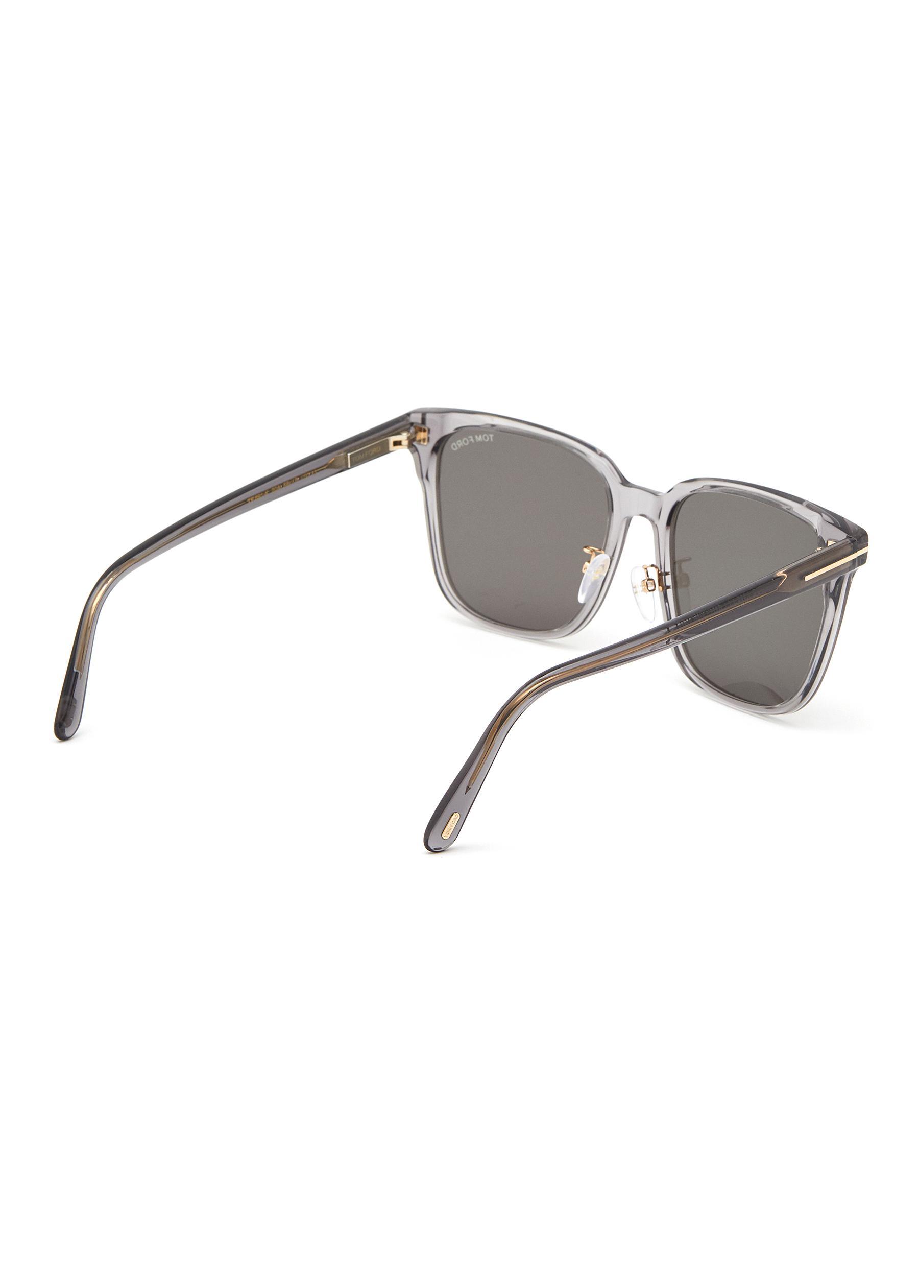 Tom Ford Translucent Square Acetate Frame Sunglasses Men, 41% OFF