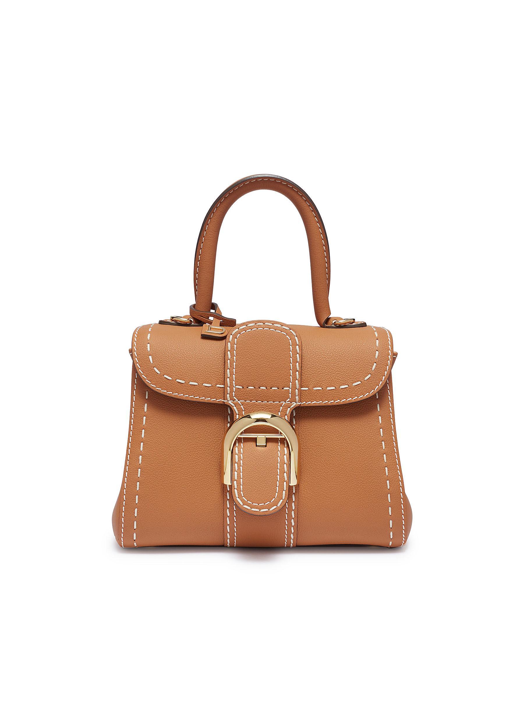 Delvaux 'brillant Mini S Rodéo Surpiqué' Contrast Topstitching Leather  Satchel in Brown