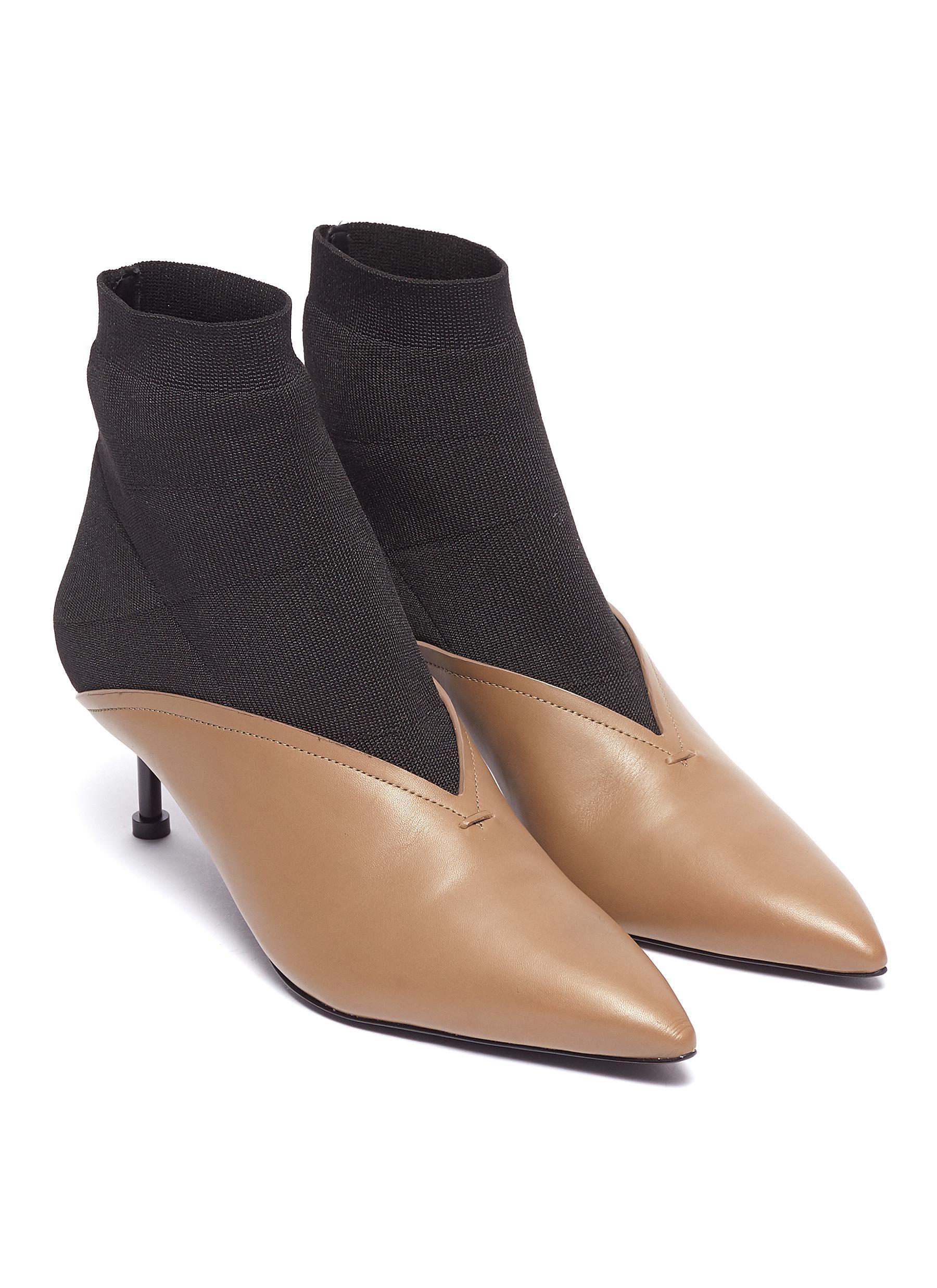 MERCEDES CASTILLO 'kaelen' Sock Knit Panel Leather Ankle Boots for Men ...