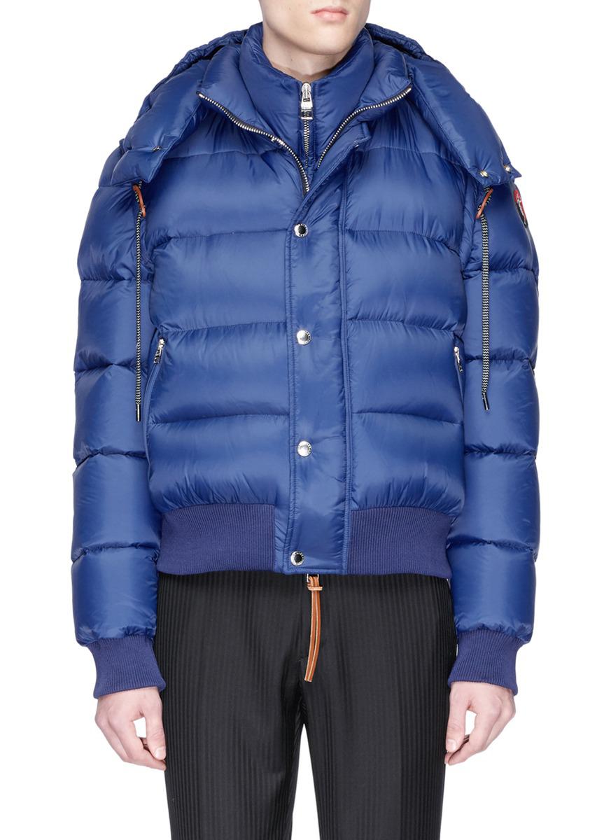Alexander McQueen Goose Detachable Sleeve Down Puffer Jacket in Blue