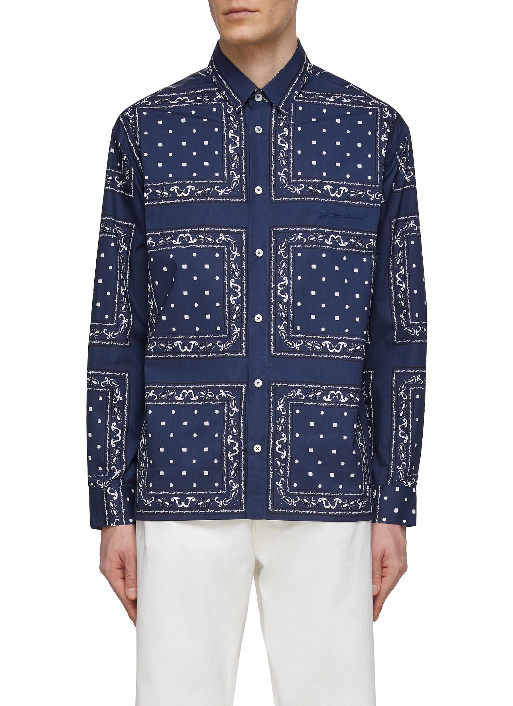 Jacquemus 'la Chemise Baou' Long Sleeve Shirt in Blue for Men | Lyst