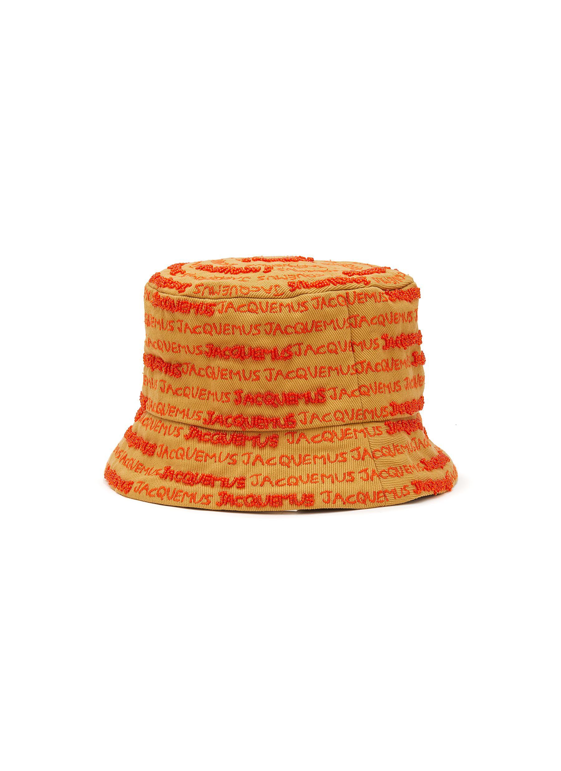 Jacquemus 'le Bob Bordado' All Over Beaded Logo Bucket Hat in Orange | Lyst