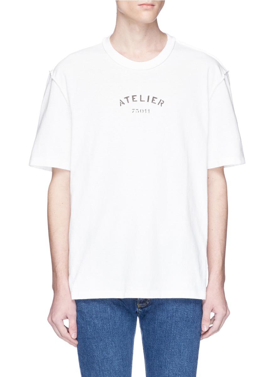 Maison Margiela Cotton 'atelier 75011' Print T-shirt in White for Men | Lyst