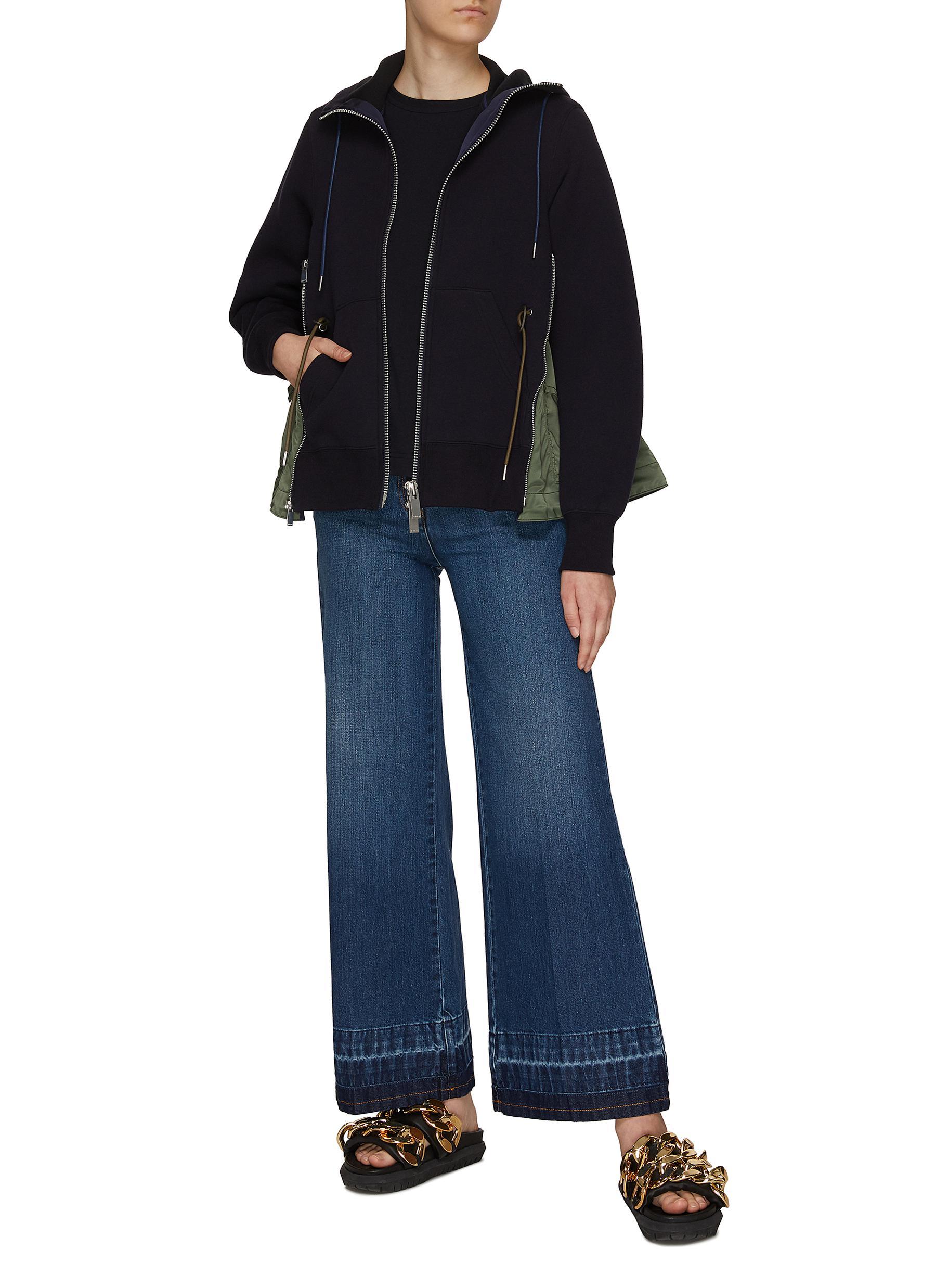 Sacai 'sponge Sweat X Ma-1' Zip-up Hoodie in Blue | Lyst