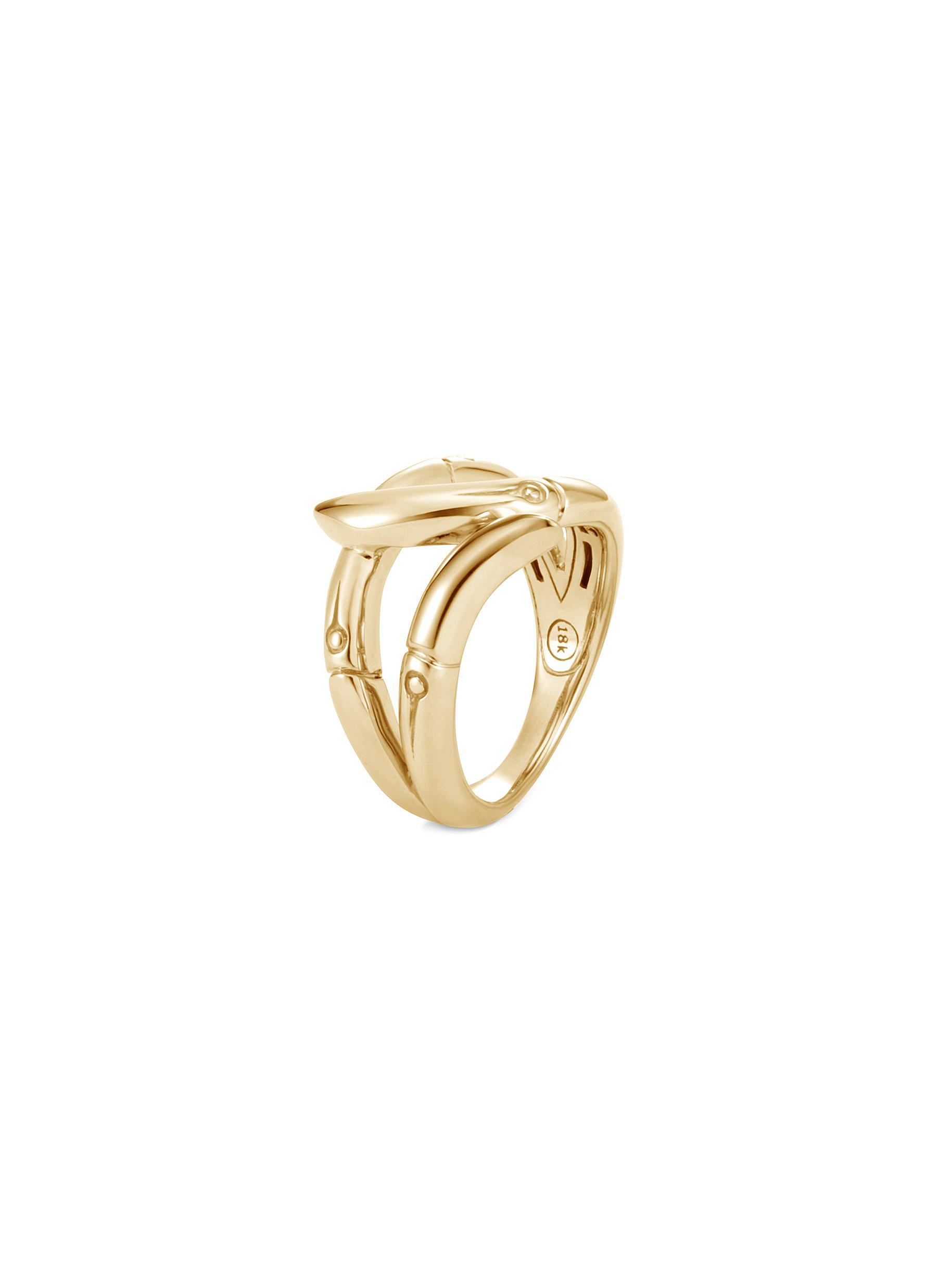 John Hardy 'bamboo' 18k Gold Ring in Metallic - Lyst