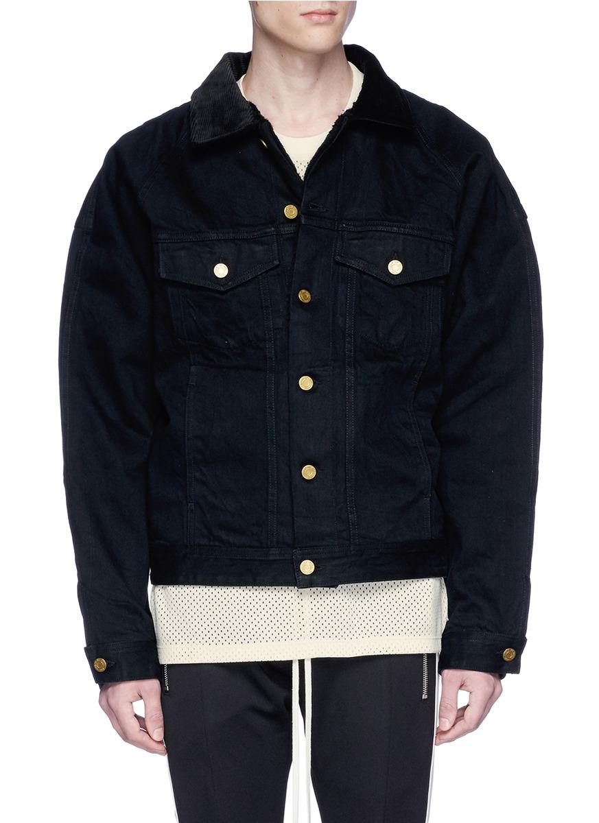 black raw denim jacket
