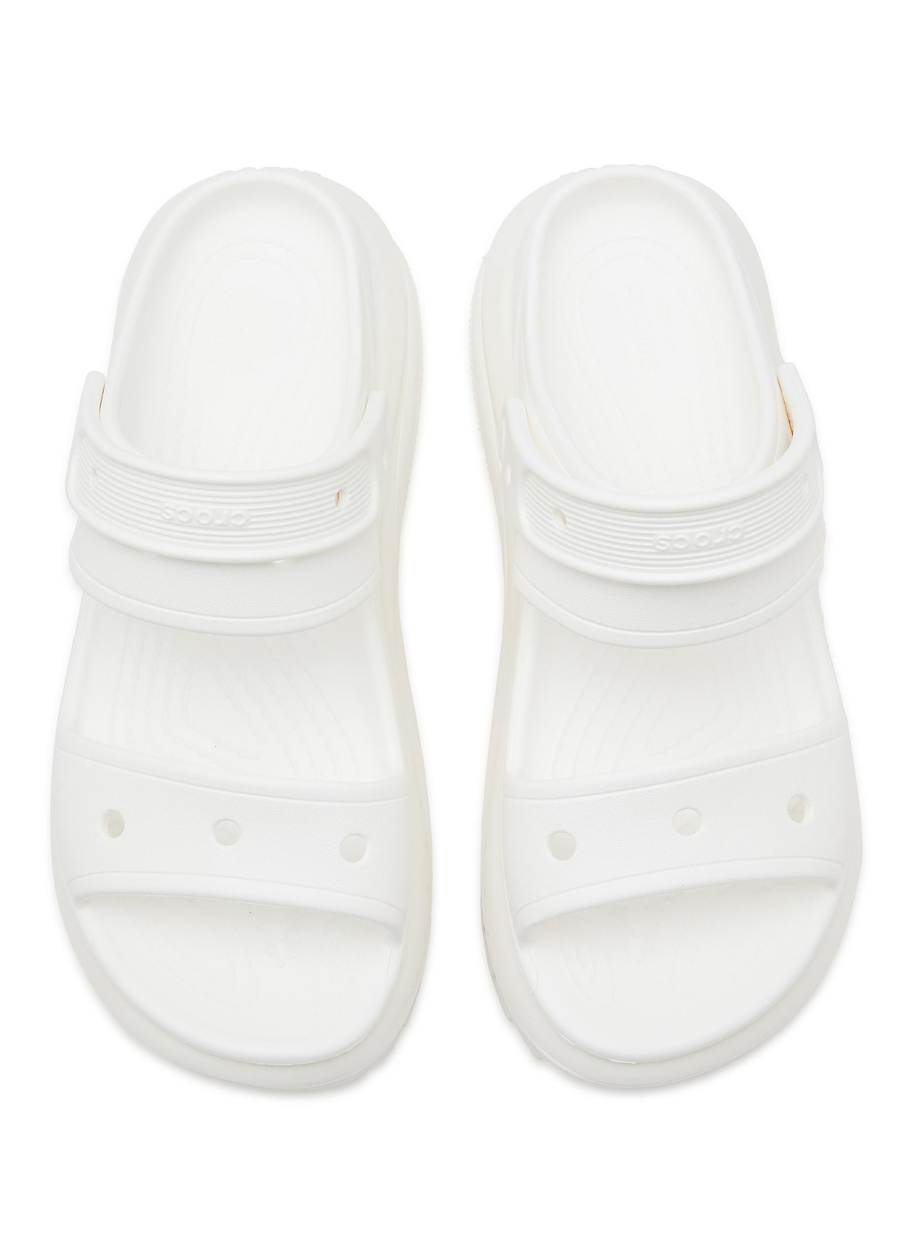 Crocs™ 'mega Crush' Double Band Platform Sandals in White | Lyst