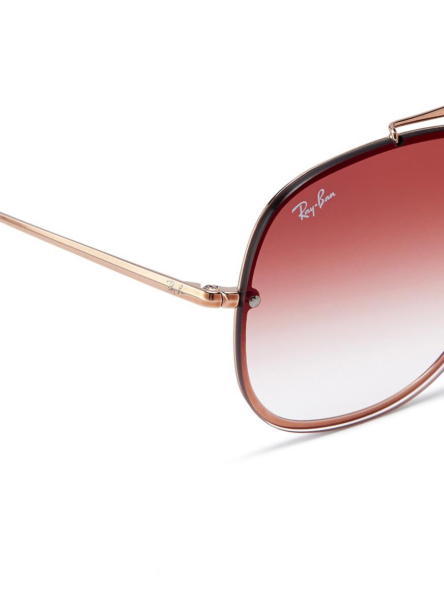 Ray-Ban 'blaze The General' Metal Mirror Aviator Sunglasses in Red | Lyst