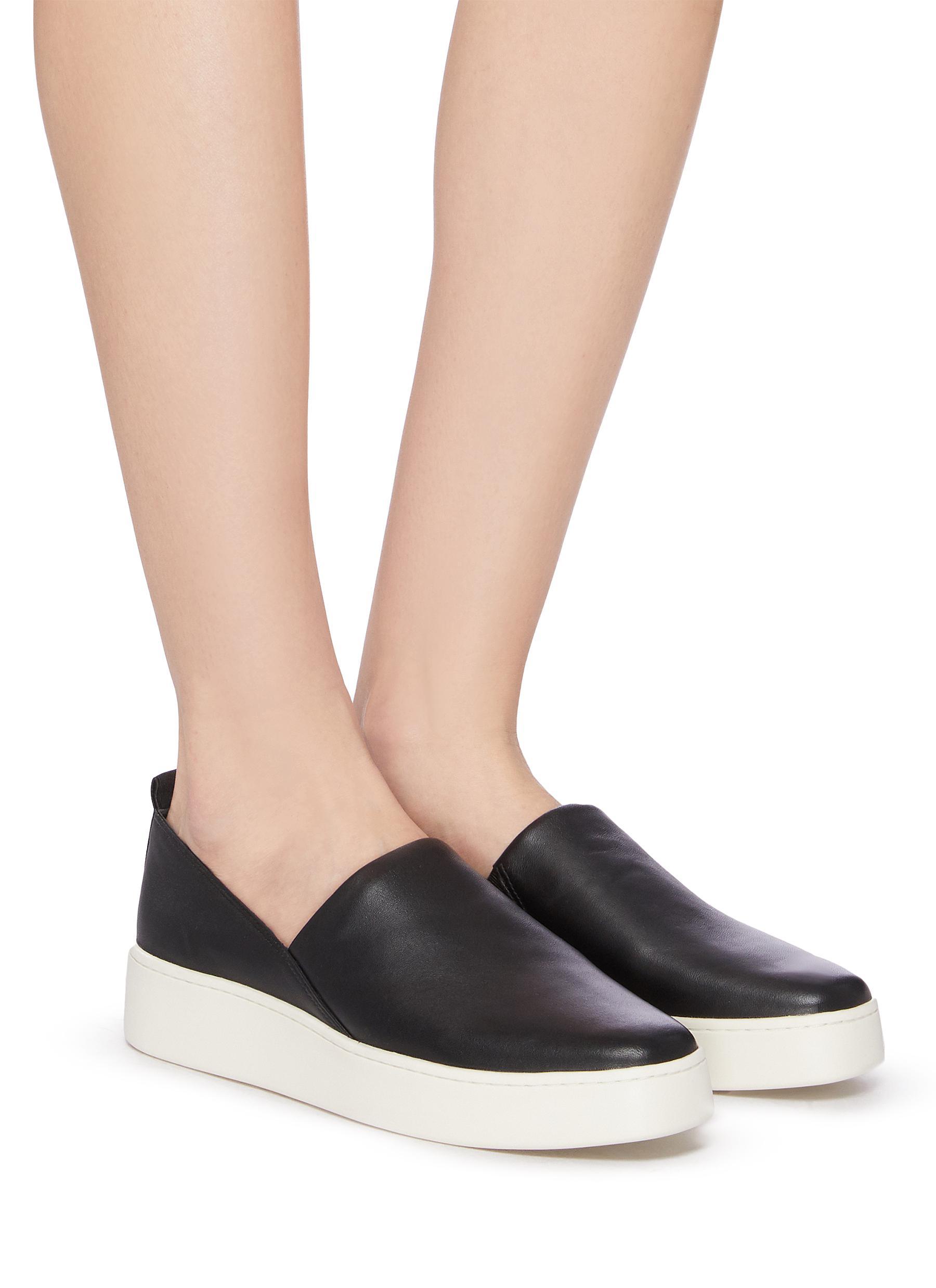 vince saxon leather platform sneakers