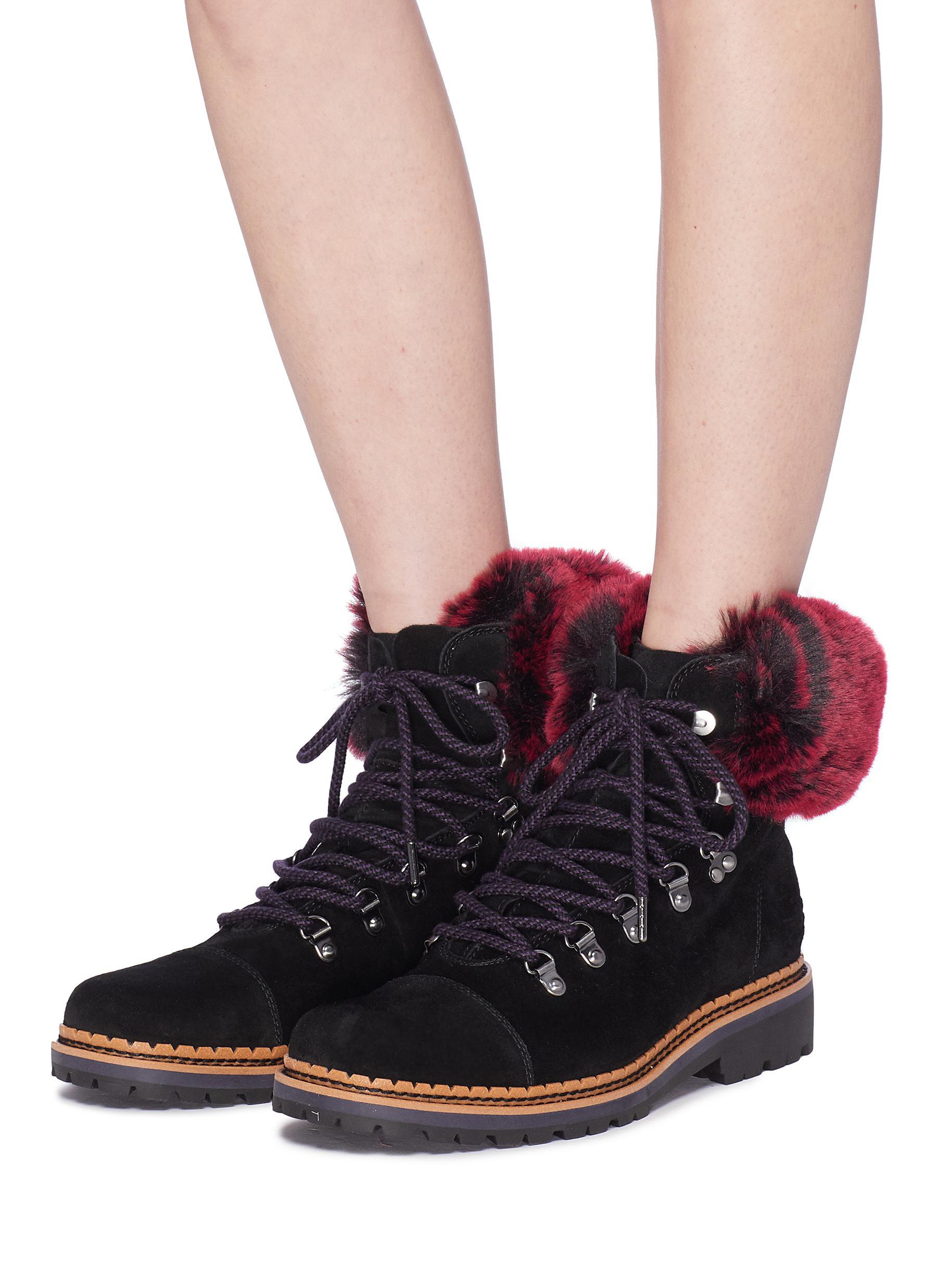 bowen faux fur boot in moss green