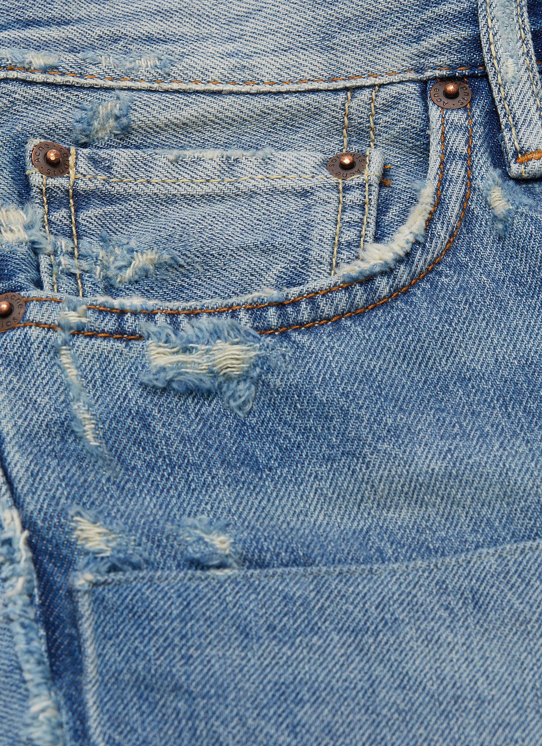 Acne Studios Denim Patchwork Distressed Jeans in Blue - Lyst