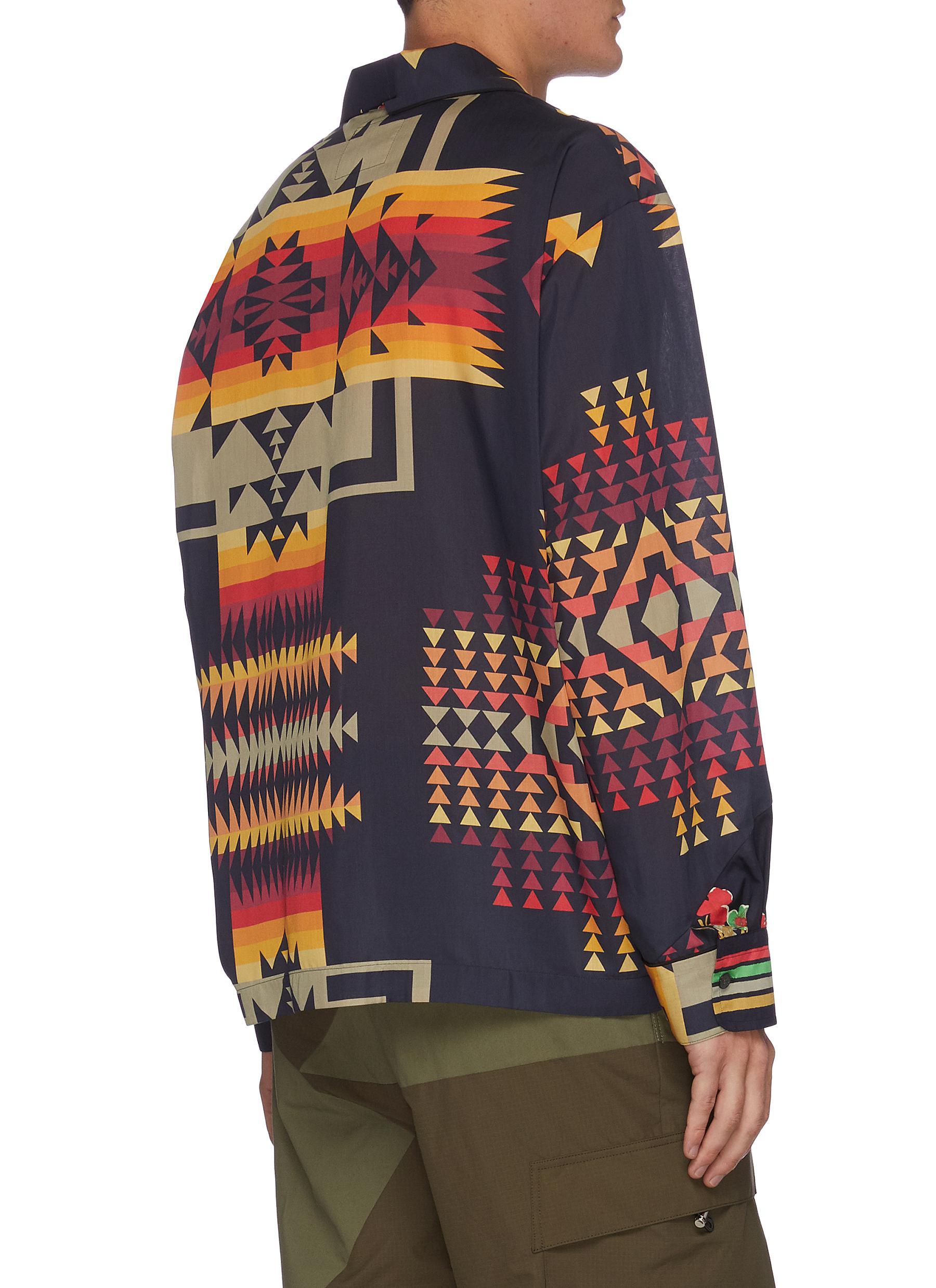 Sacai Archive Print Patchwork Button Down Shirt for Men Lyst