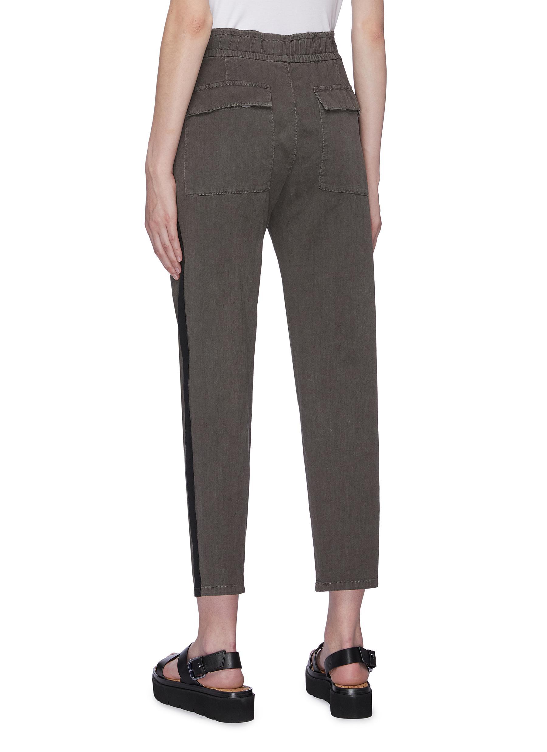 James Perse Stripe Outseam Cotton-linen jogging Pants in Green - Lyst