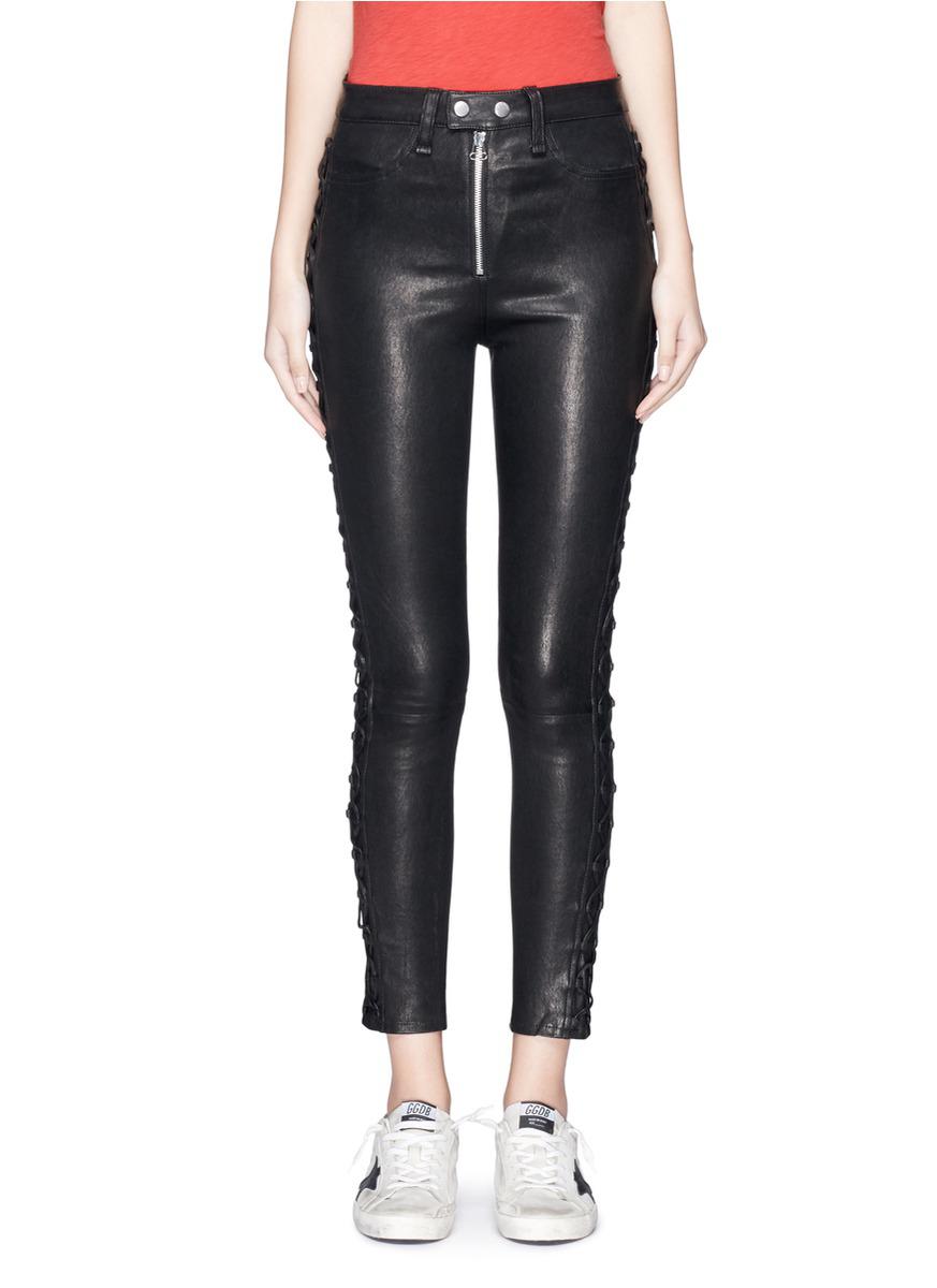 Outseam Lambskin Leather Pants 
